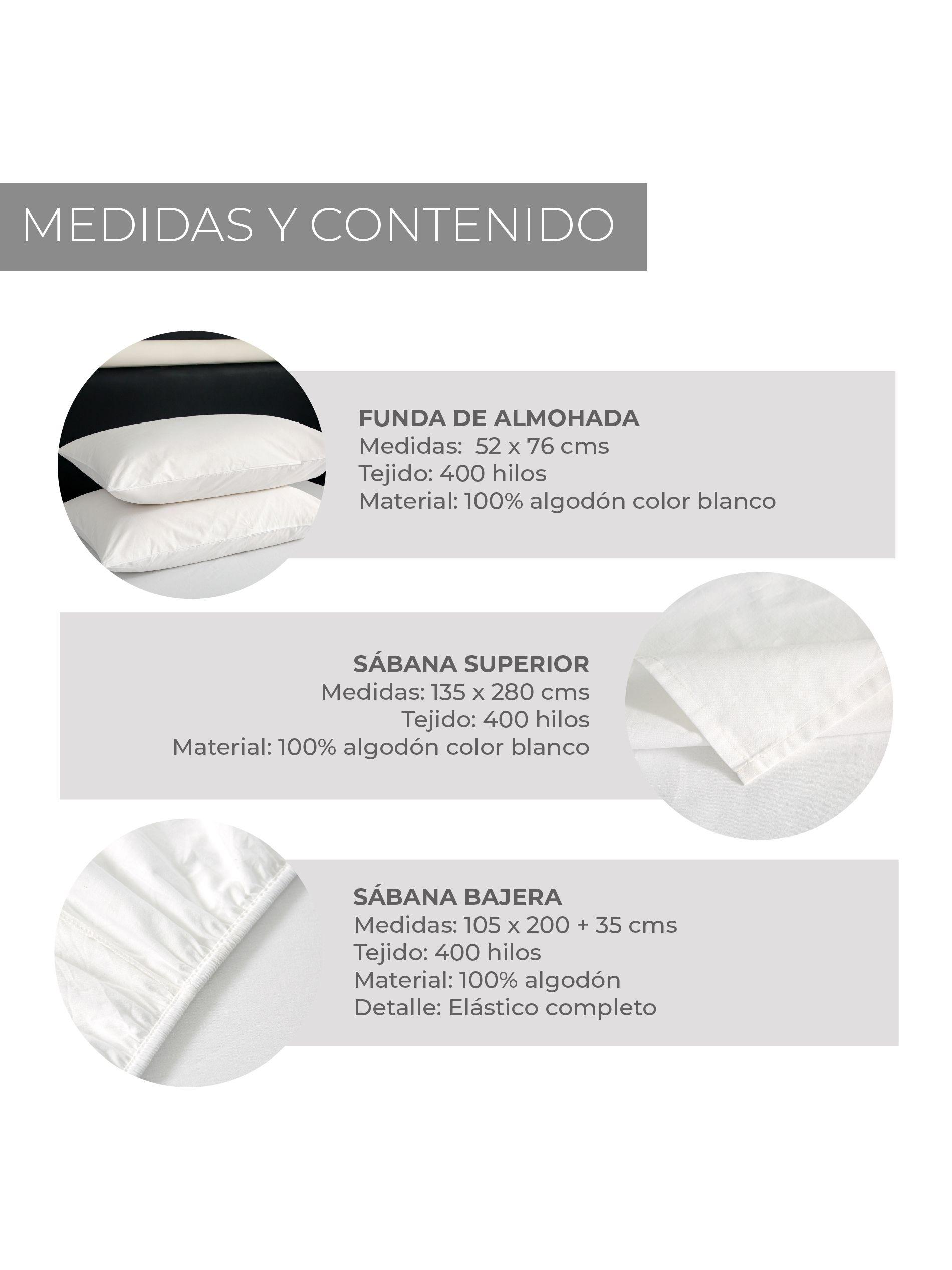 Sábanas 1,5 Plaza 100% Algodón Relan 400 Hilos Premium-5