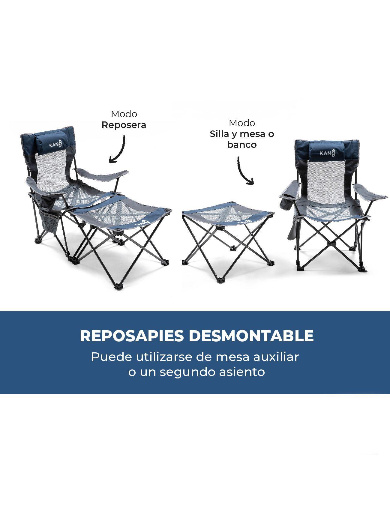 Silla de Camping 3 en 1 Kano Quillín Convertible Reposera-2