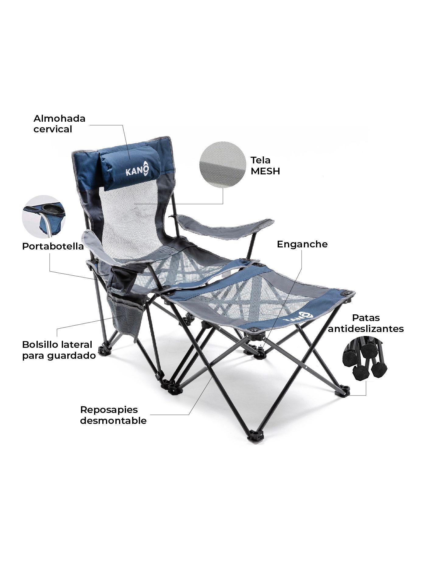 Silla de Camping 3 en 1 Kano Quillín Convertible Reposera-3