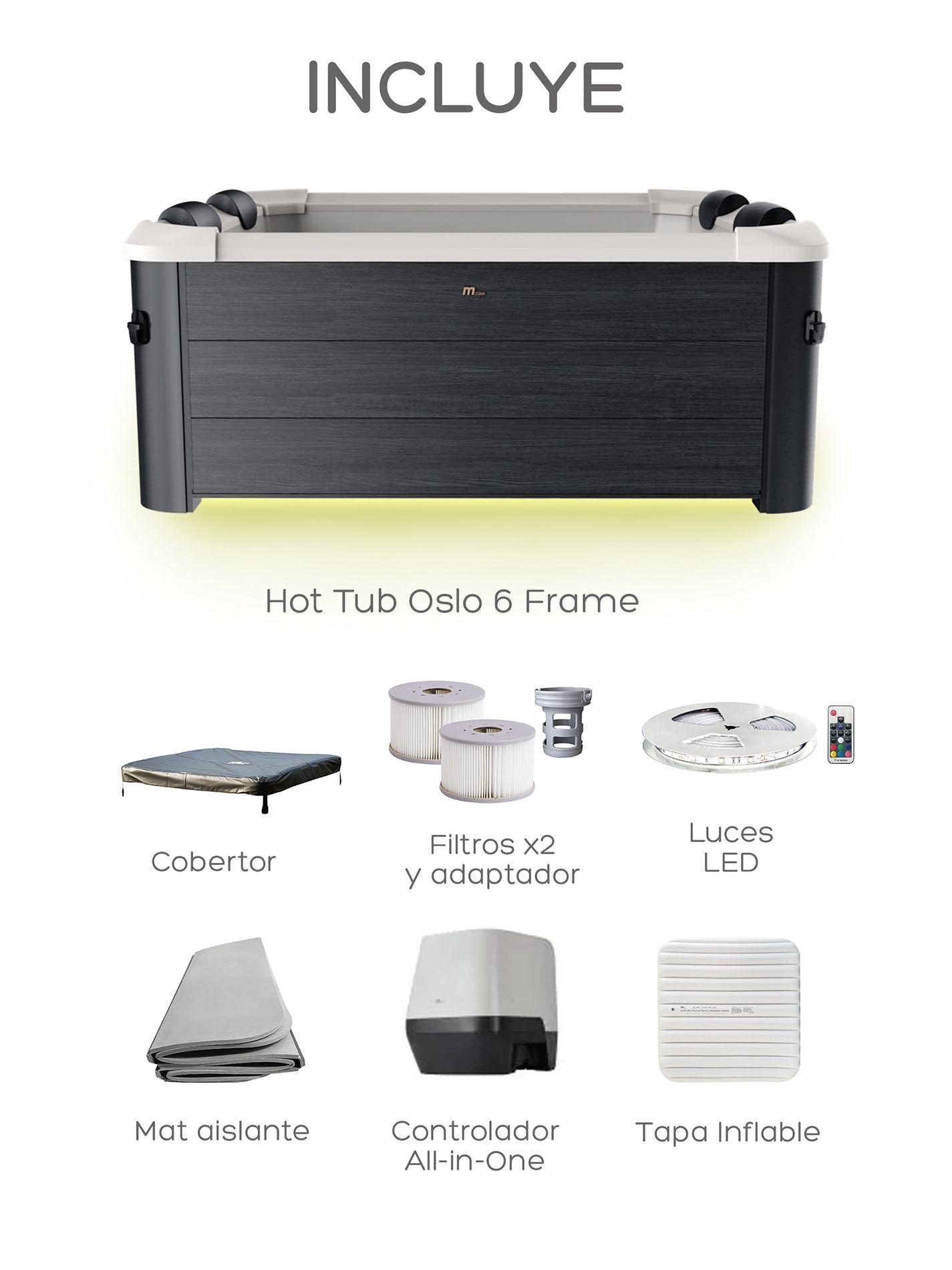 Hot Tub Rígido Oslo Frame WiFi Para 6 Personas MSpa-6