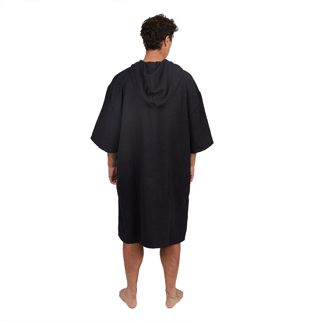Poncho Reciclado Negro / Poncho Surf Kano-2