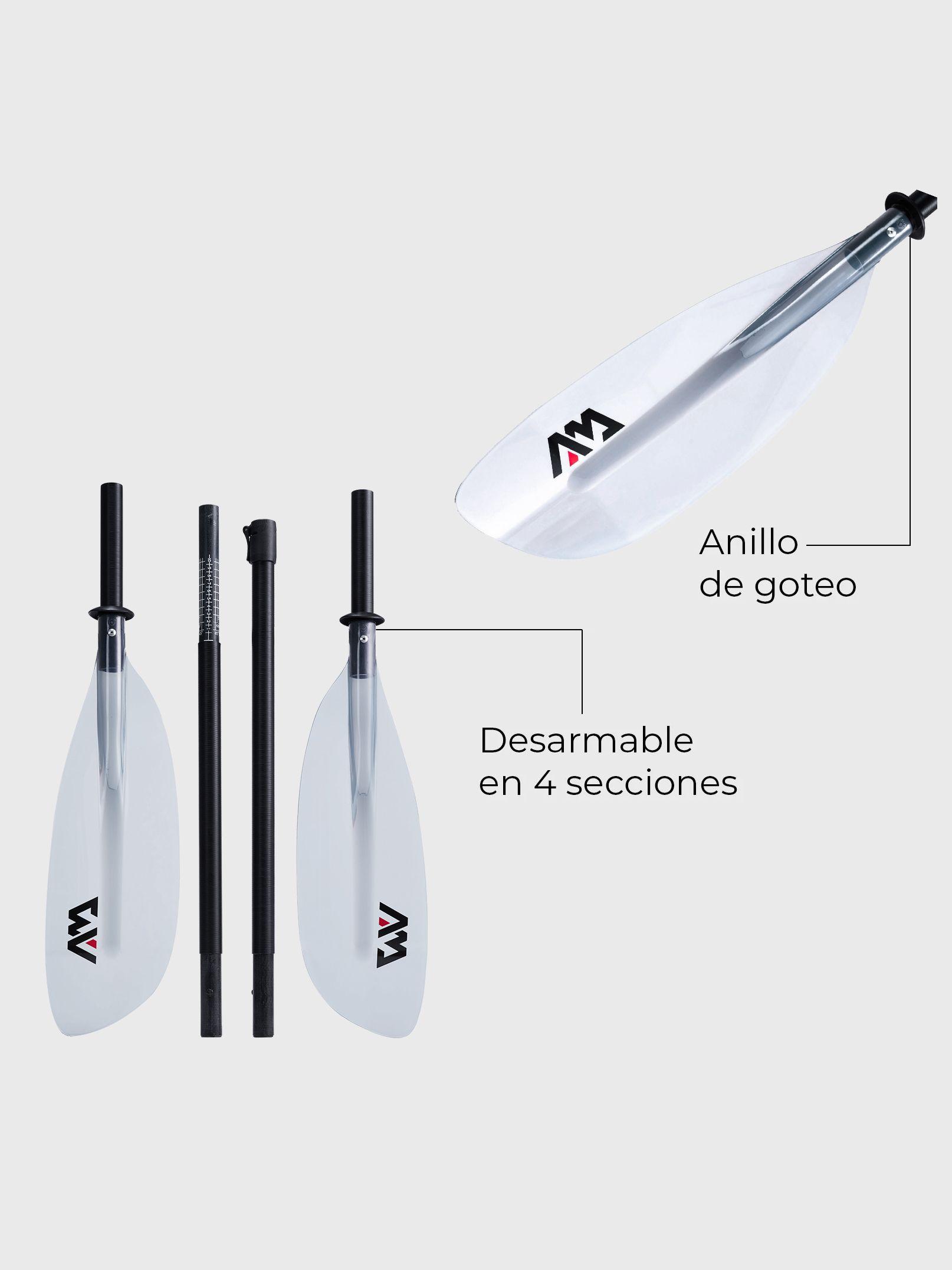 Remo Kayak Desarmable AquaMarina KP-2 Palas Transparentes-3