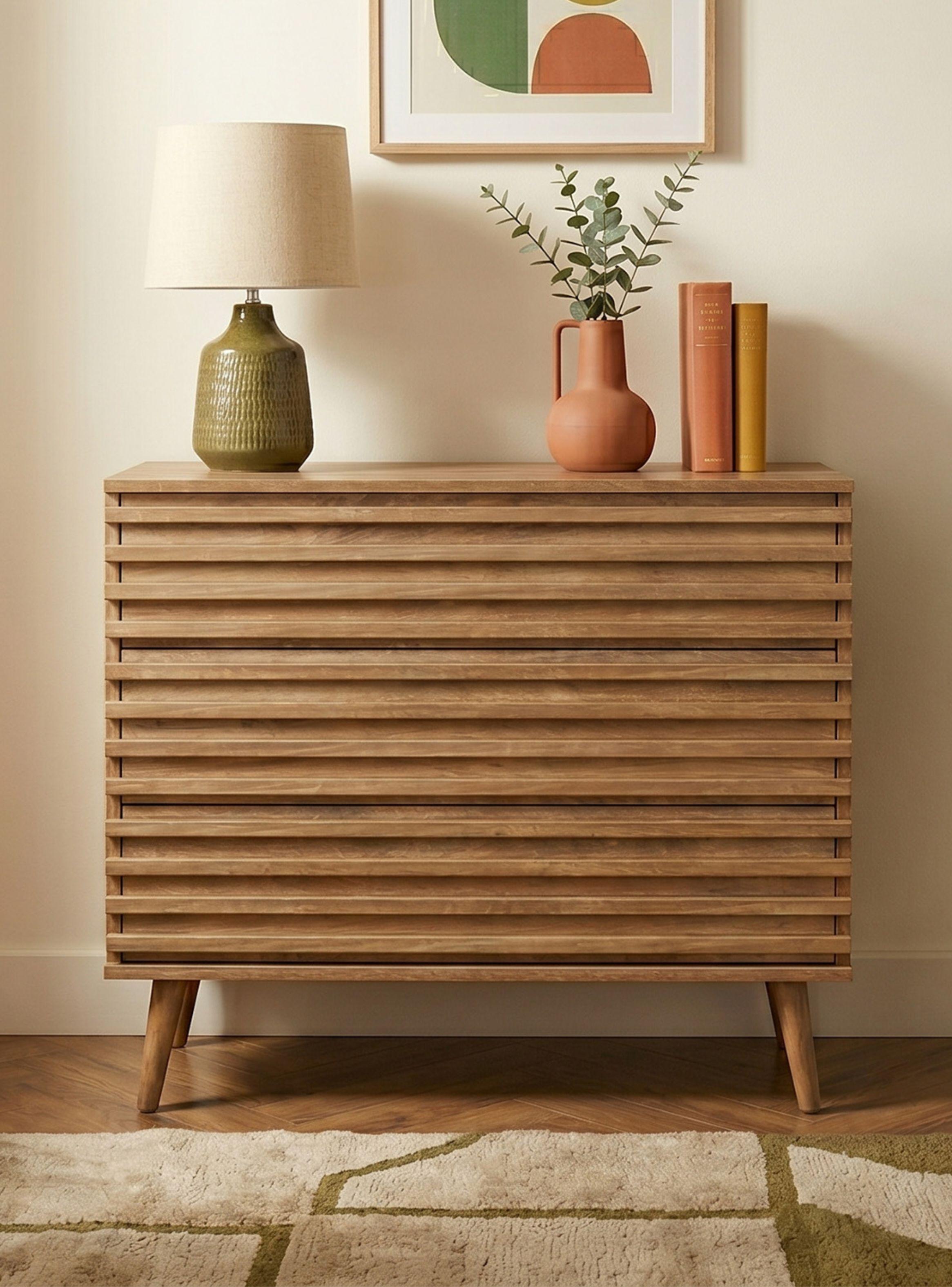 Cómoda Cajonera Camden Relan Estilo Retro Con 3 Cajones de Varillas-1