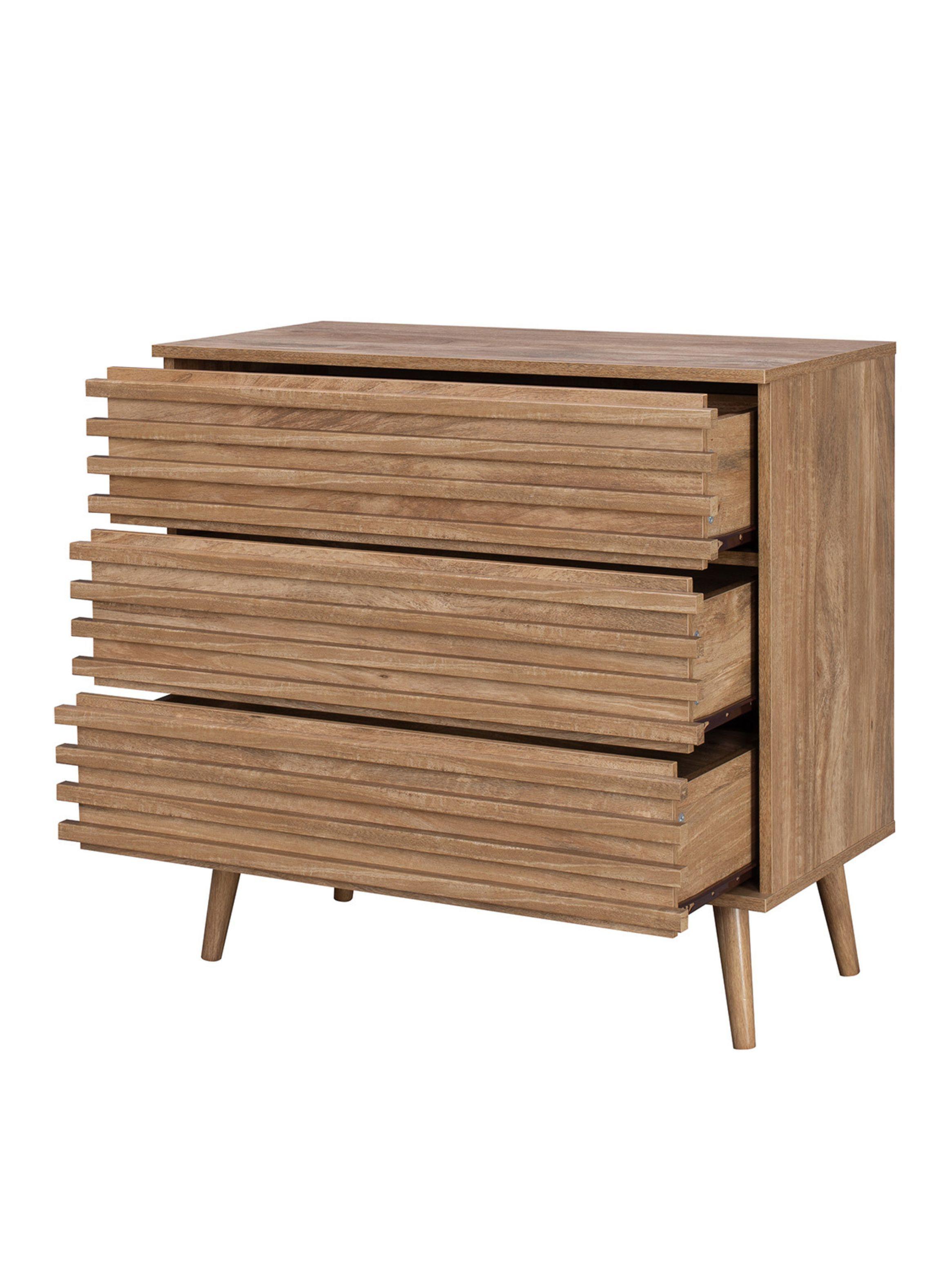 Cómoda Cajonera Camden Relan Estilo Retro Con 3 Cajones de Varillas-6