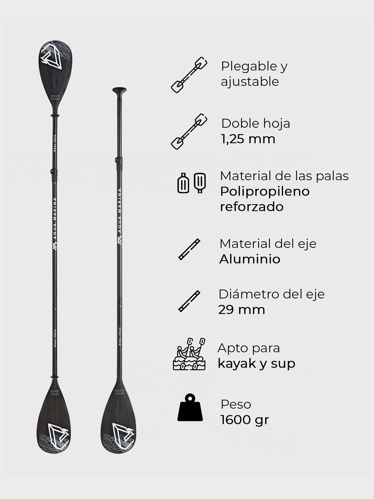 Remo Dual Tech Para Kayak y SUP Ajustable Aqua Marina-2