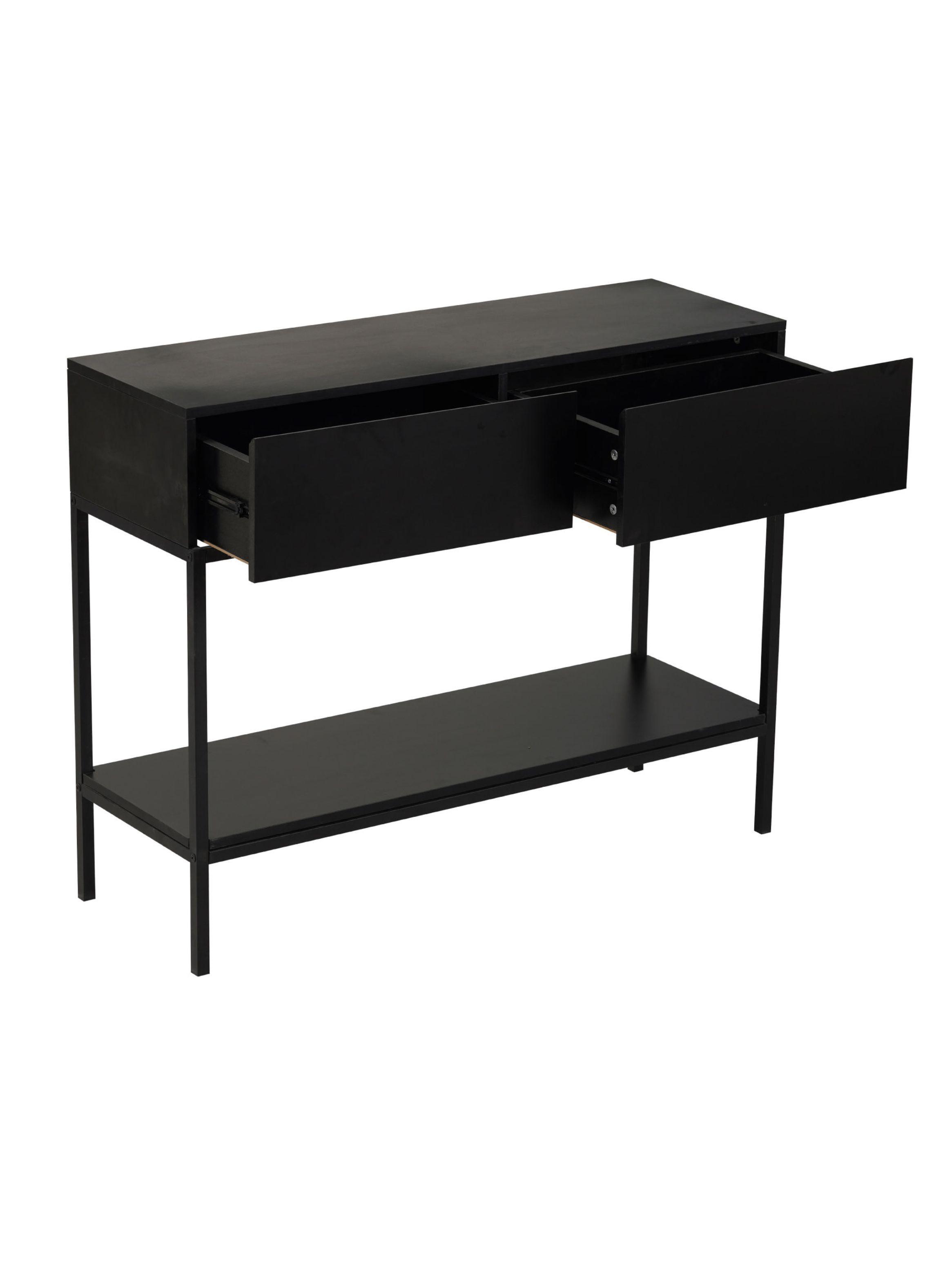 Mesa Arrimo Edge Relan Mueble Recibidor Con 2 Cajones y Estante-3