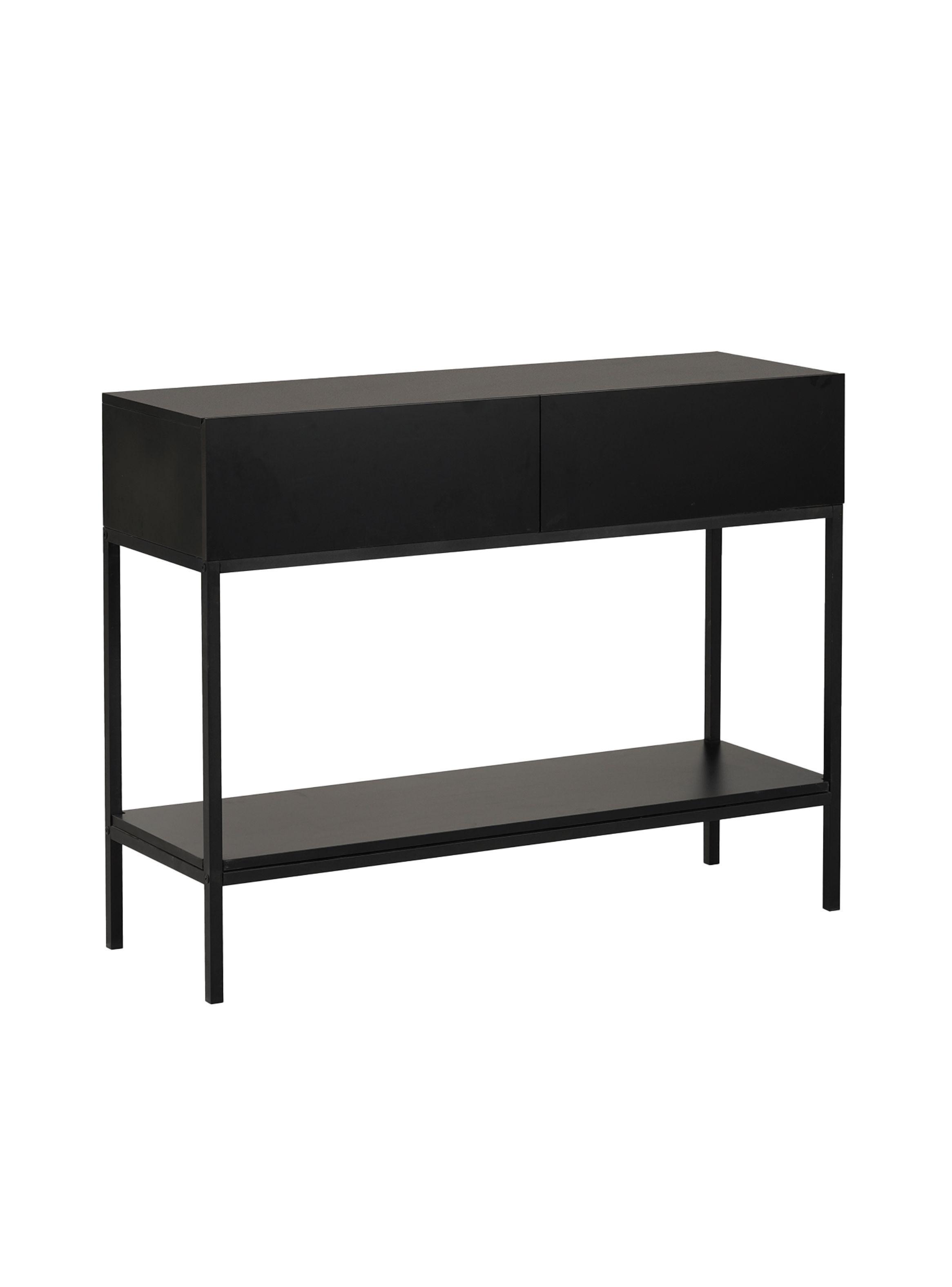 Mesa Arrimo Edge Relan Mueble Recibidor Con 2 Cajones y Estante-0