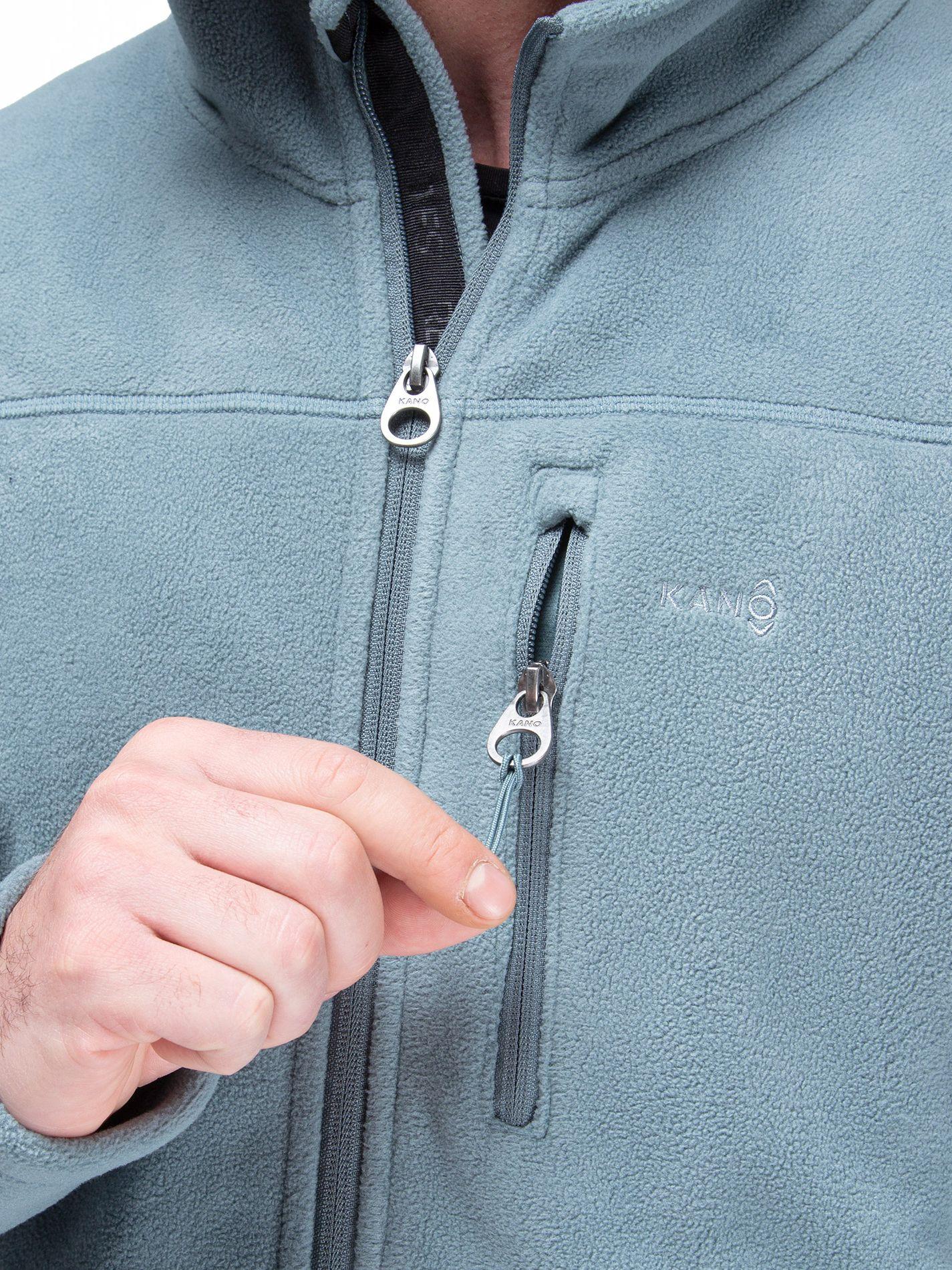 Chaqueta Polar Hombre Kano Canelo Azul Polerón Full Zip-2