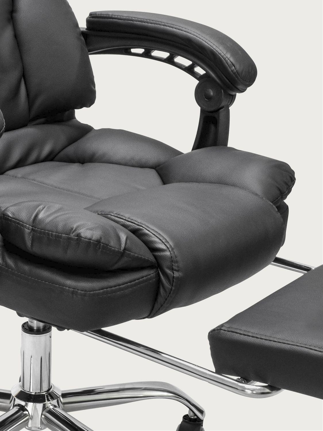 Silla de Escritorio Peace Acolchada con Apoyapies Negra-9