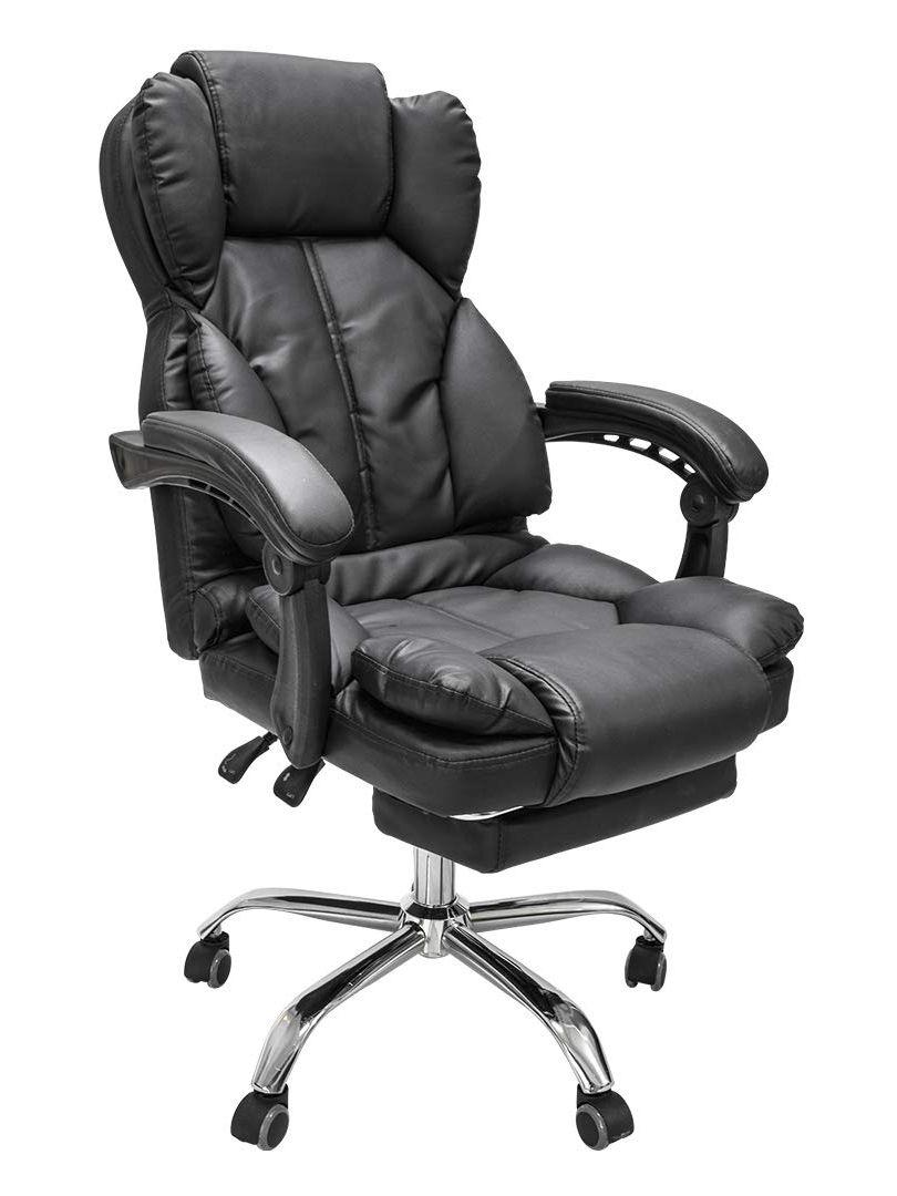Silla de Escritorio Peace Acolchada con Apoyapies Negra-8