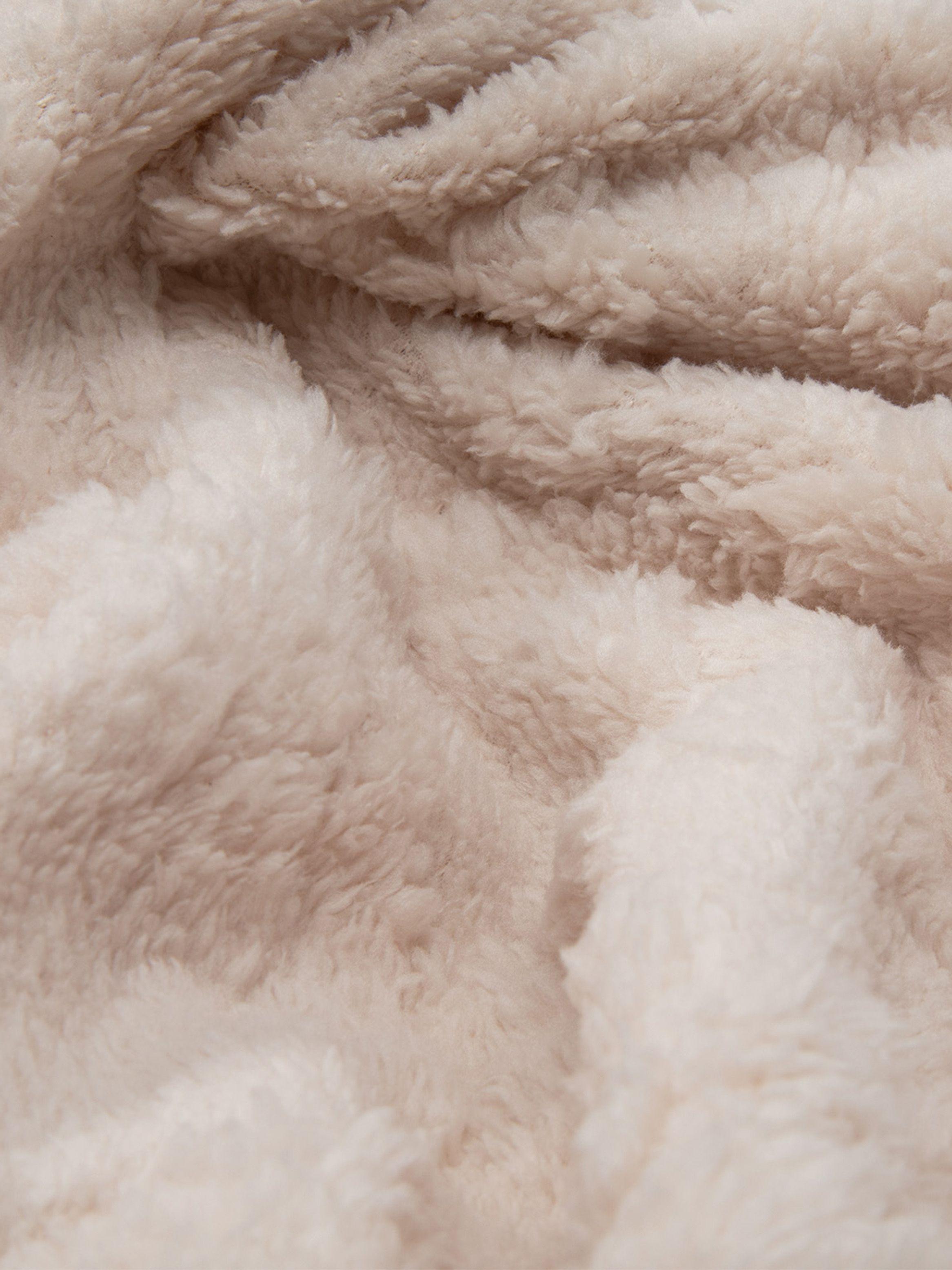 Manta Frazada Sherpa Jacquard Crema 1,5 Plazas Relan-1