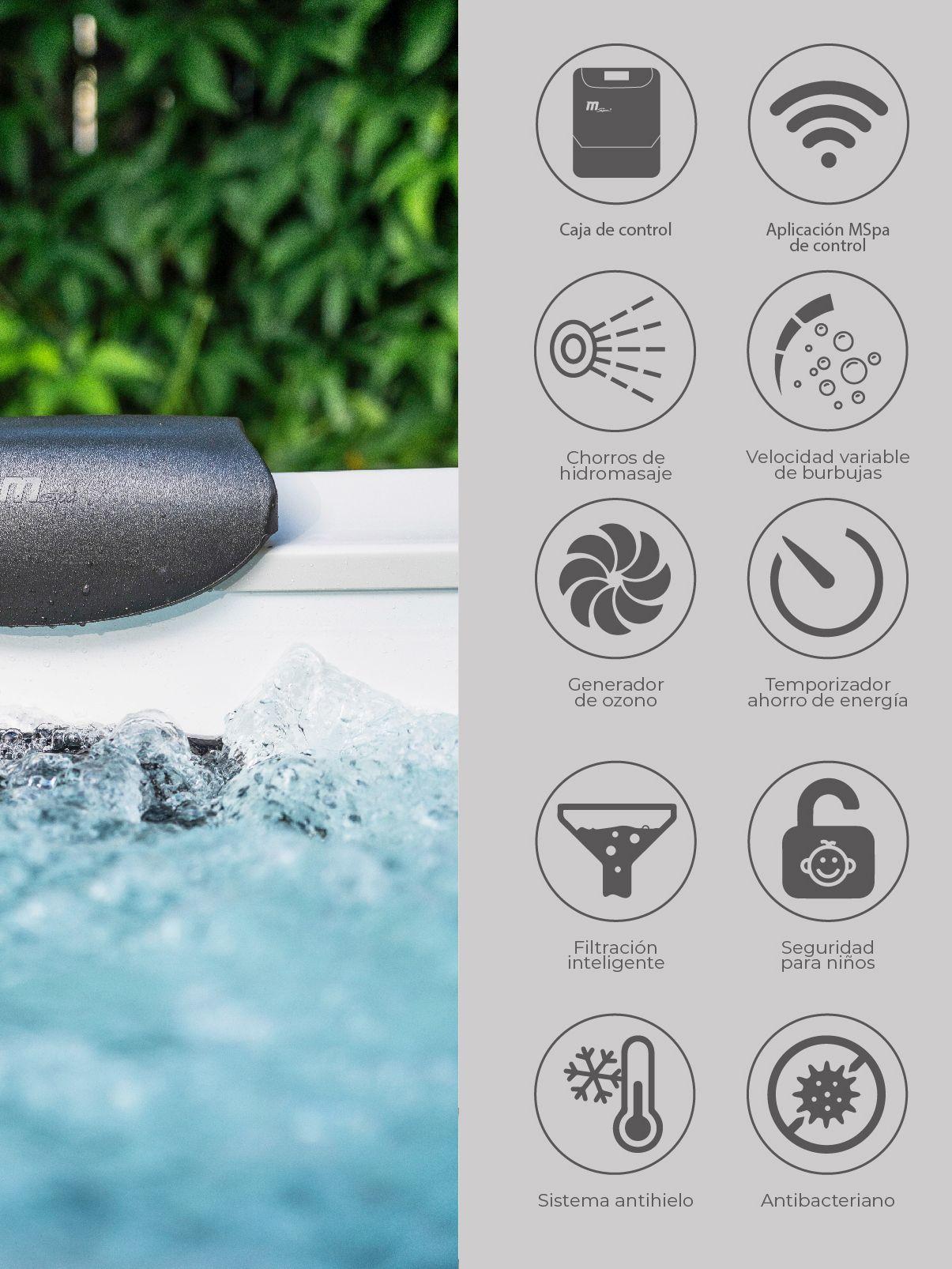 Hot Tub Rígido Oslo Amber WiFi Para 6 Personas MSpa-4