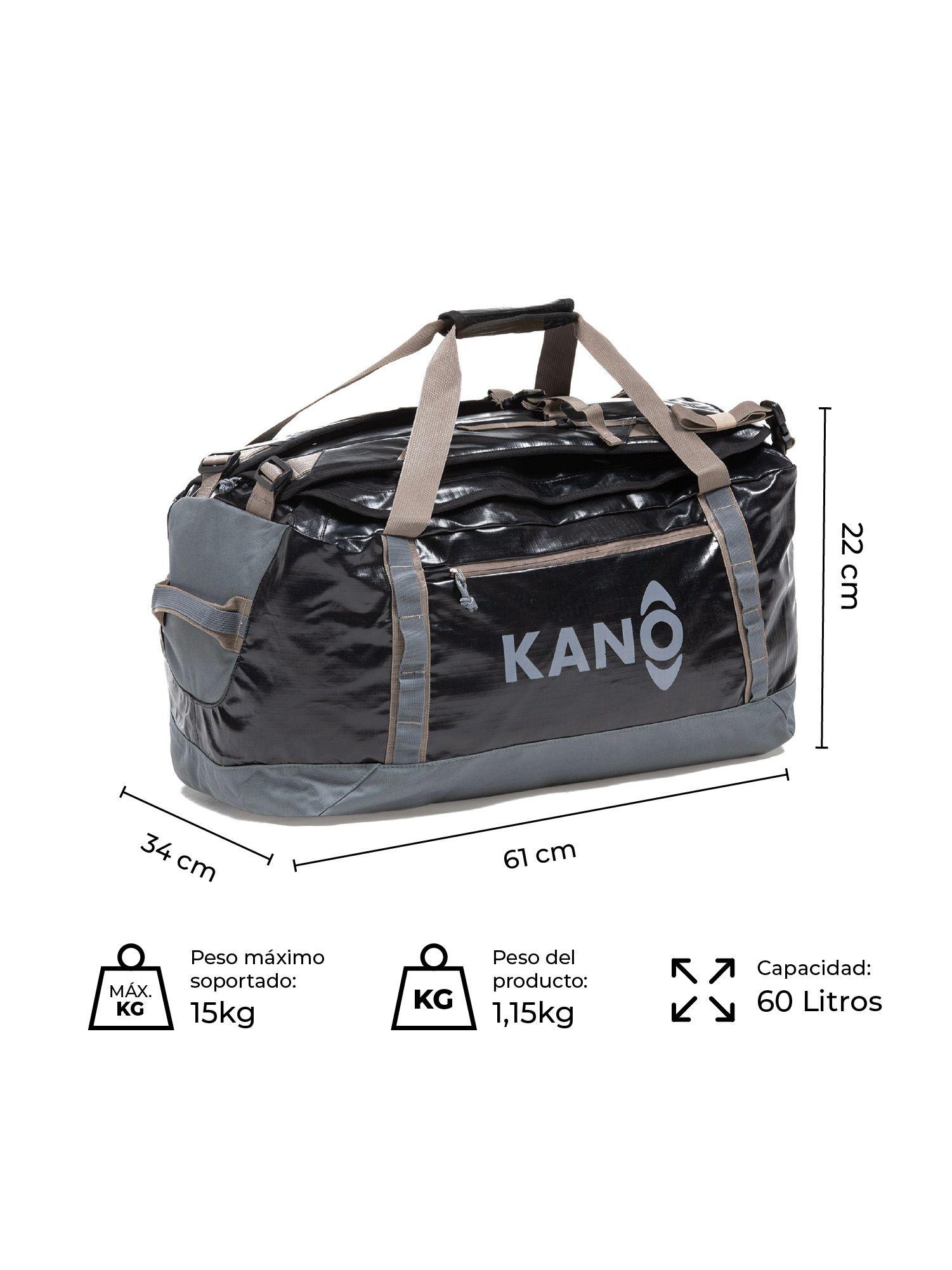 Bolso Mochila Impermeable Kano Outdoor 60L Plegable Negro-1