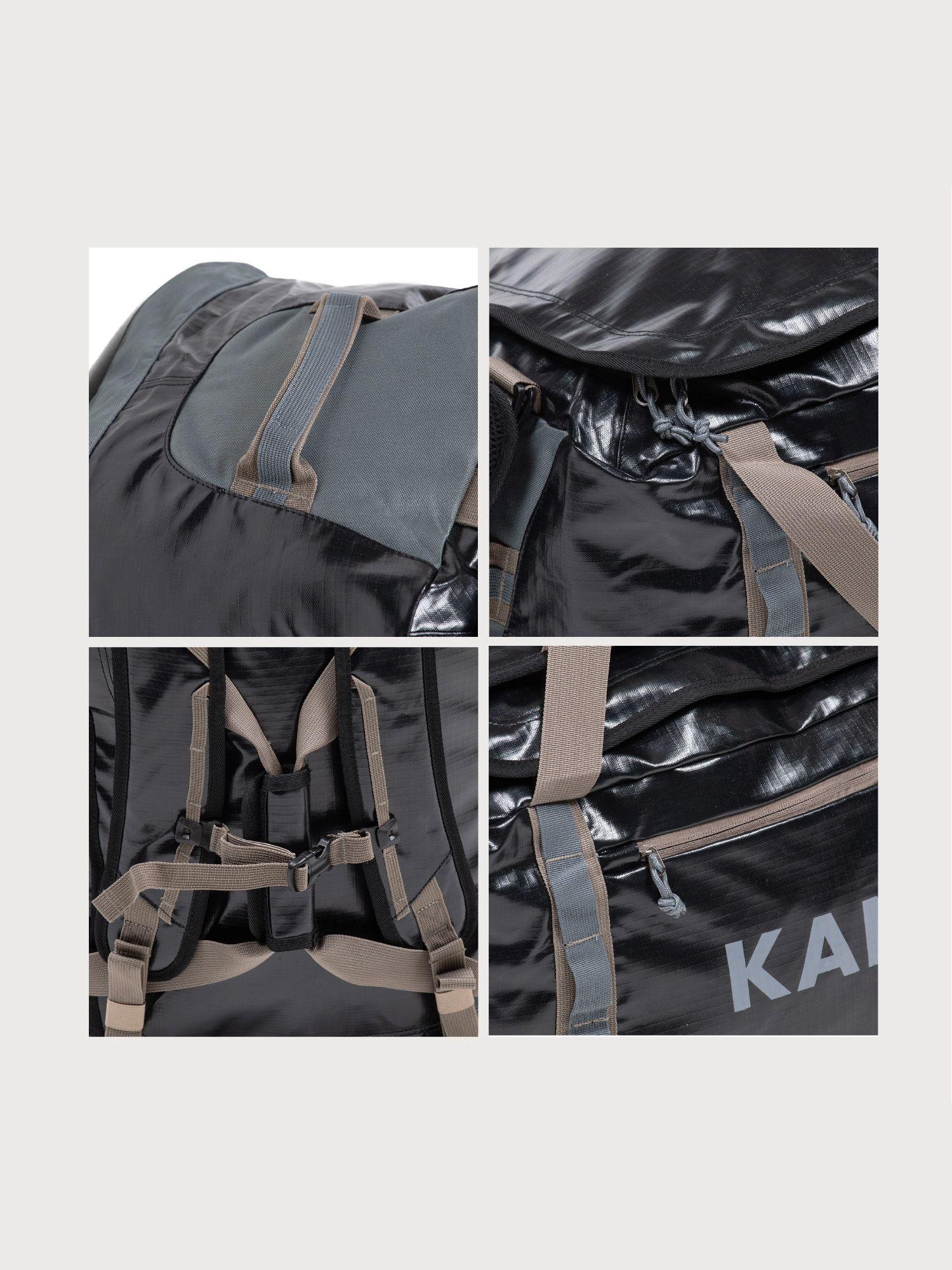 Bolso Mochila Impermeable Kano Outdoor 60L Plegable Negro-4