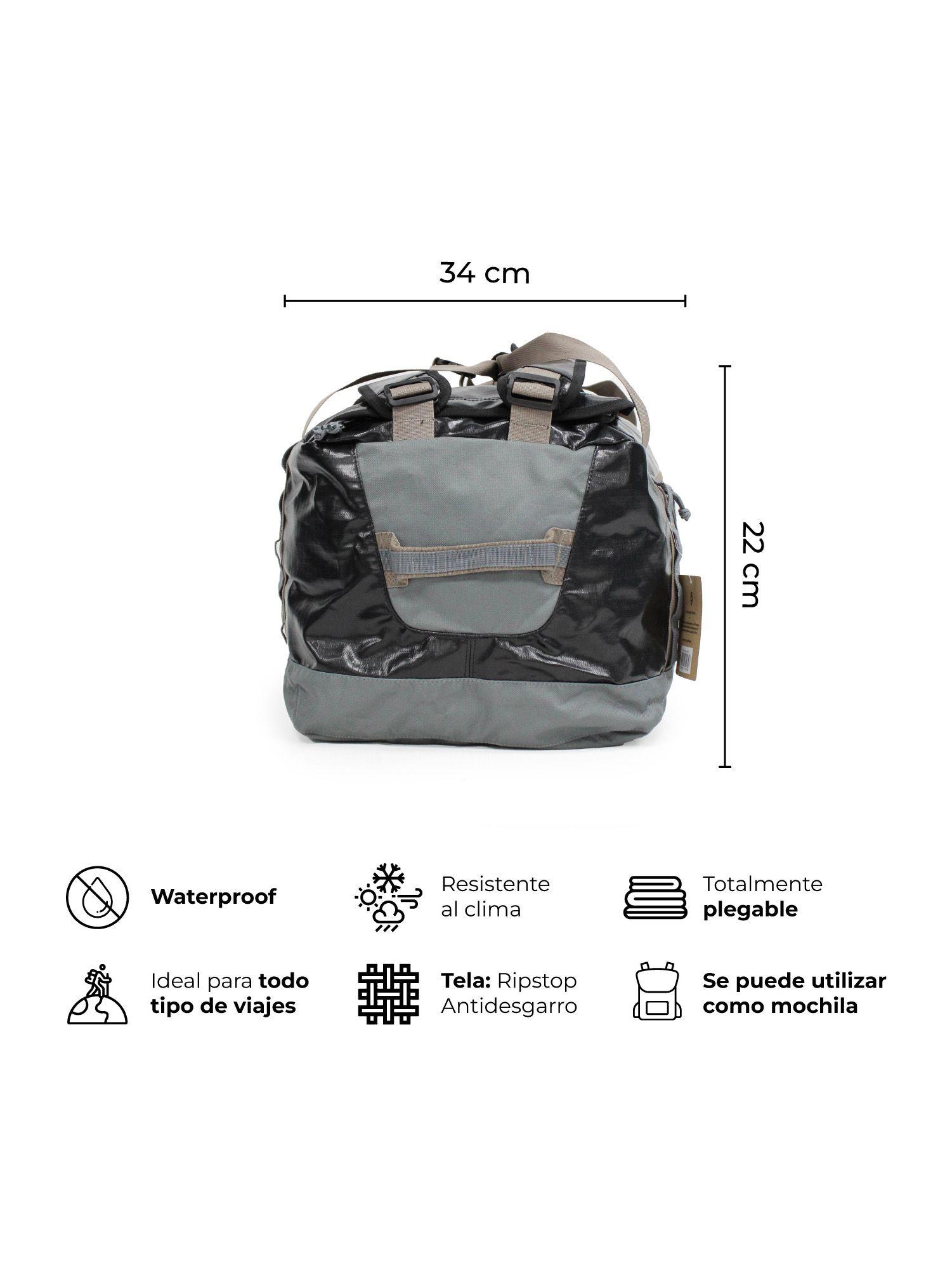 Bolso Mochila Impermeable Kano Outdoor 60L Plegable Negro-5