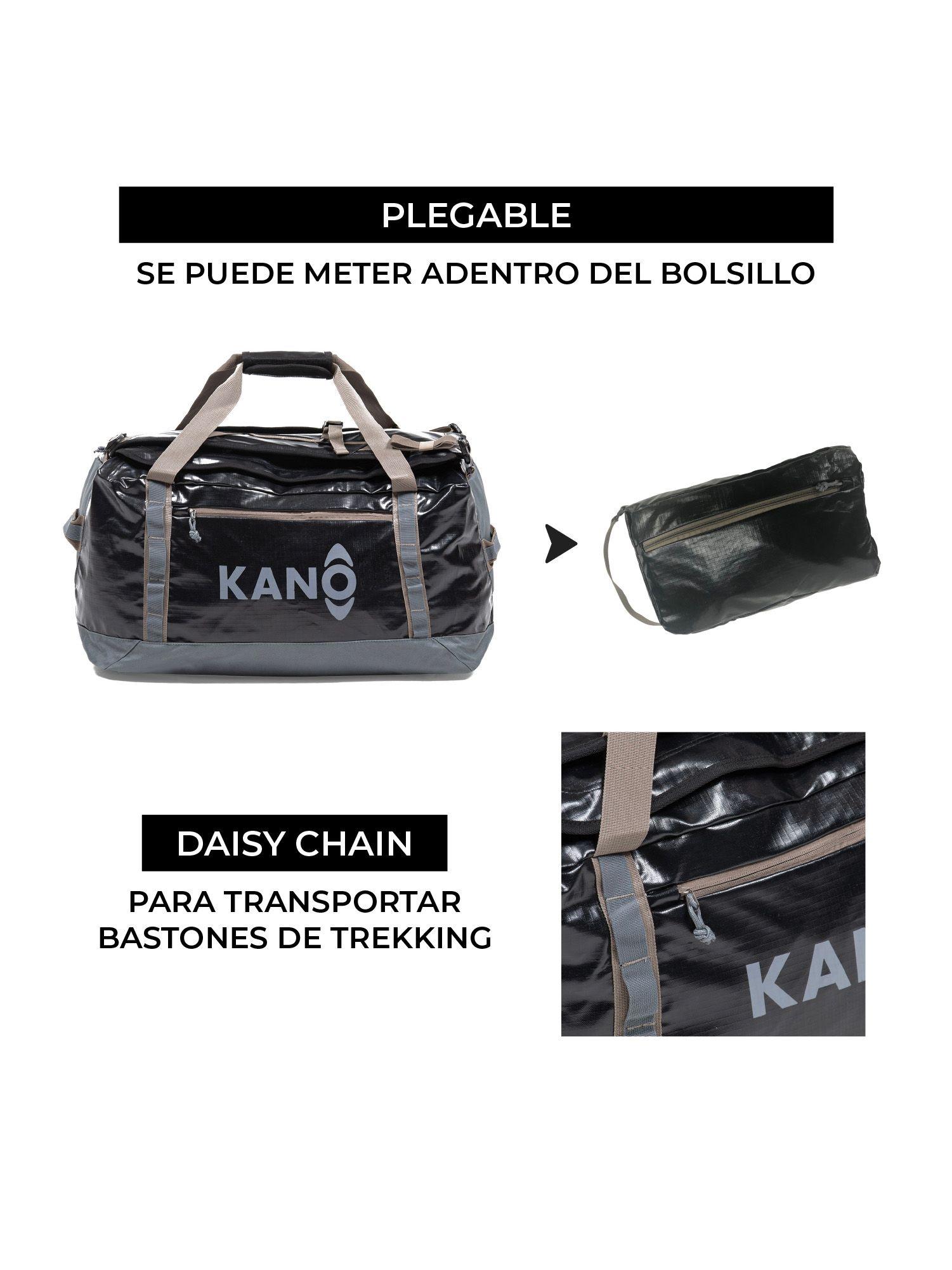 Bolso Mochila Impermeable Kano Outdoor 60L Plegable Negro-6
