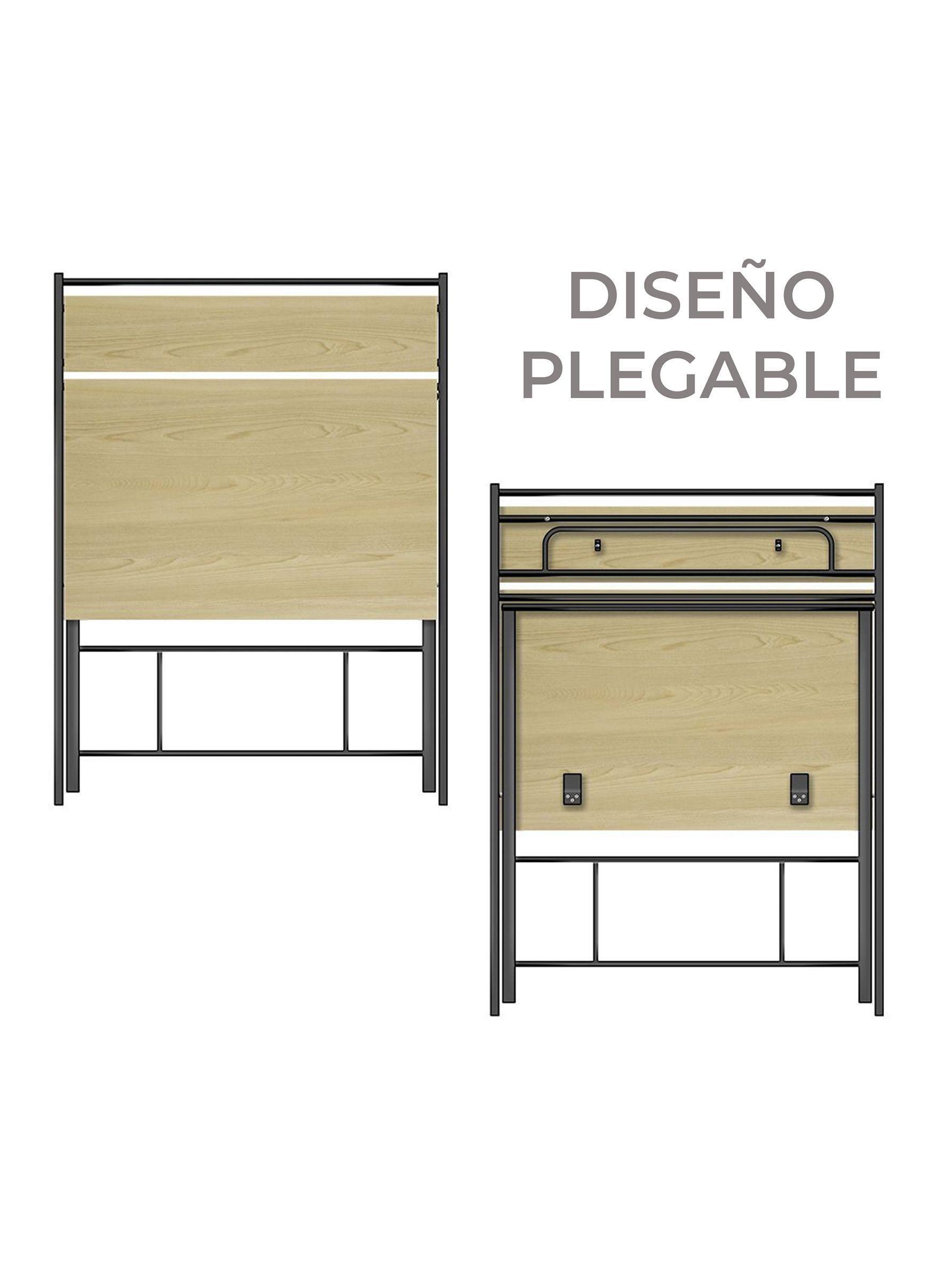 Escritorio Plegable Relan Tripoli Negro Compacto-3