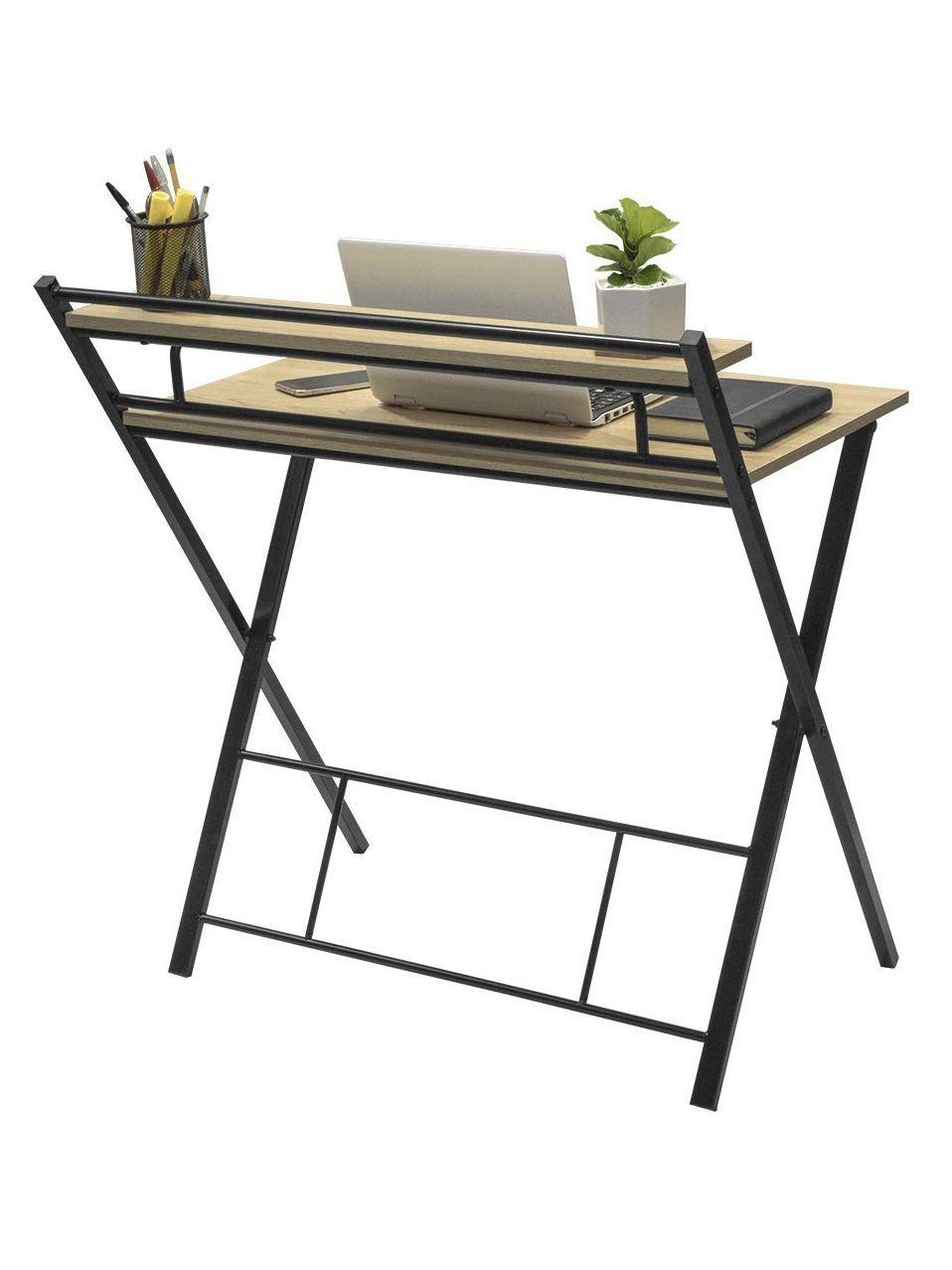 Escritorio Plegable Relan Tripoli Negro Compacto-7