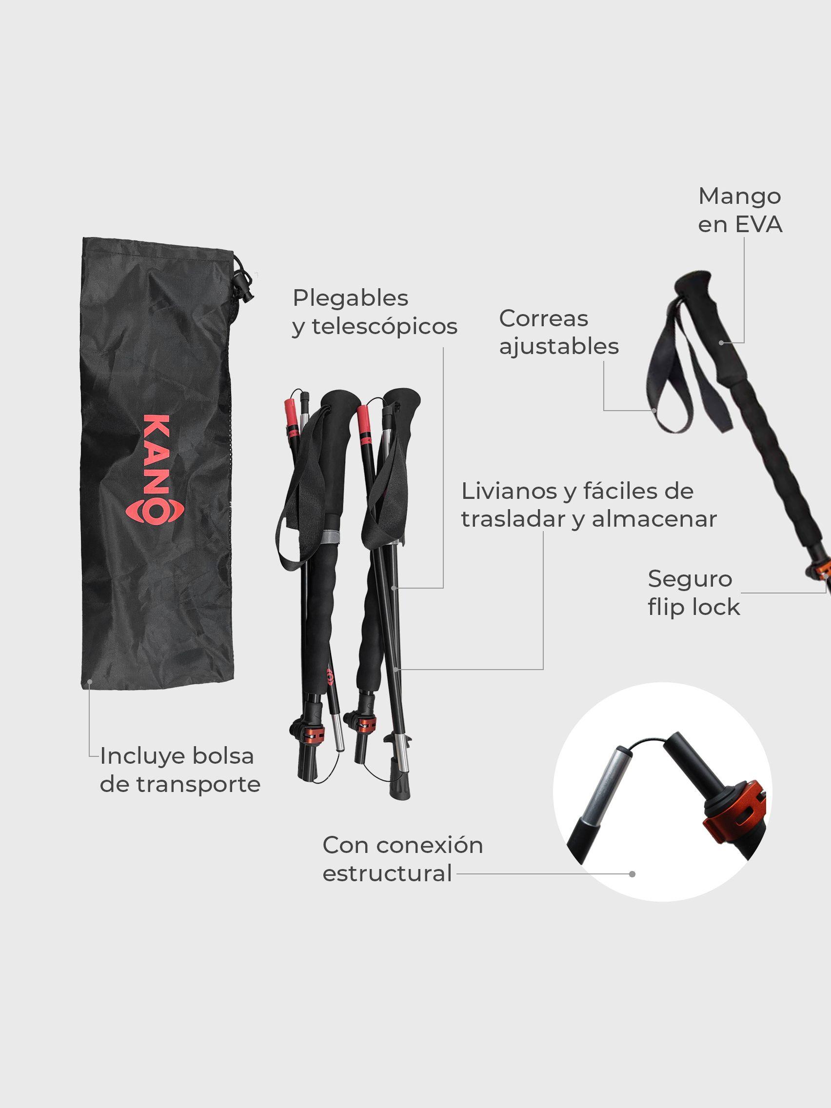 Set 2 Bastones De Trekking Plegables Kano 44/115/135 cm-5