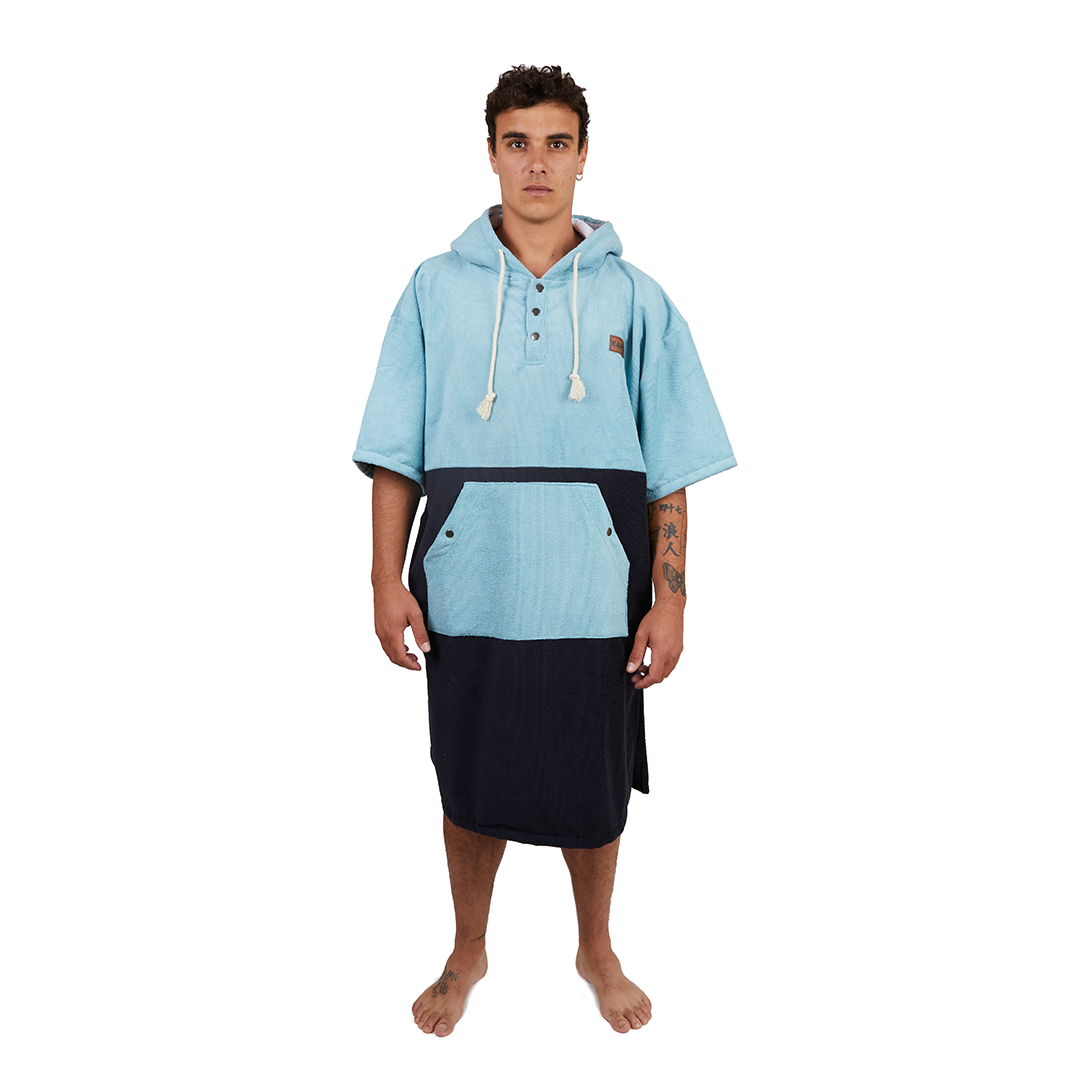 Poncho Terry Negro Azul / Poncho Surf Kano-0
