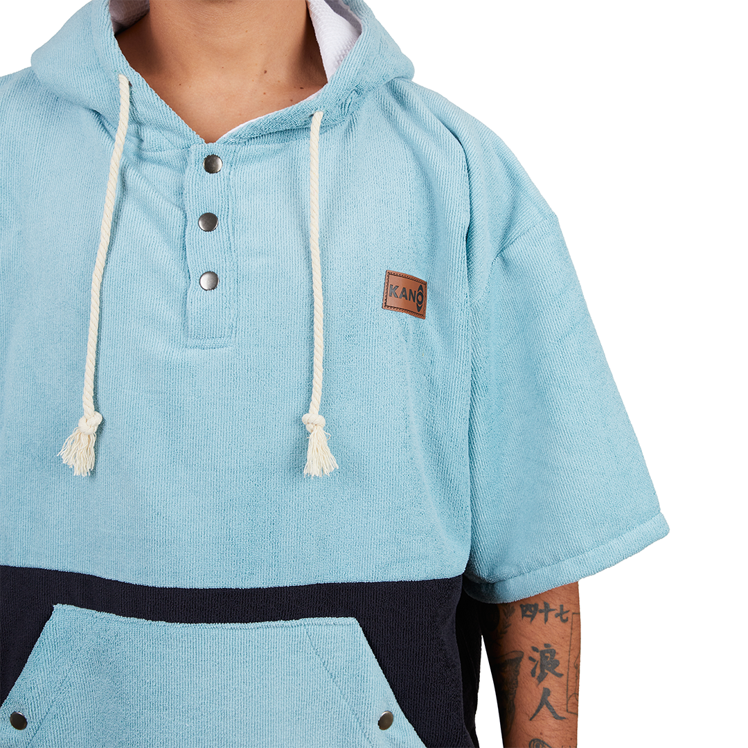 Poncho Terry Negro Azul / Poncho Surf Kano-1