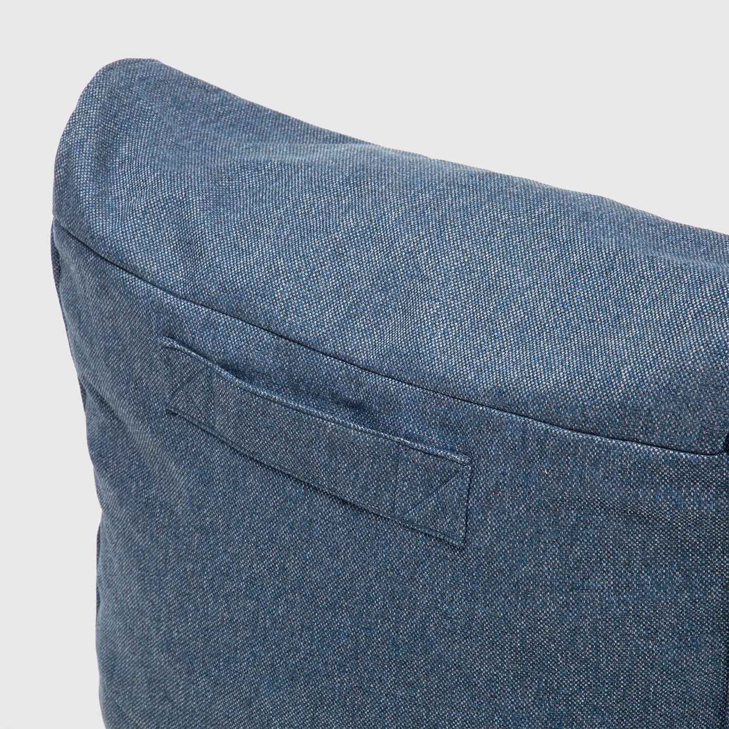 Sofá Pouf / Puff Azul Largo Con Respaldo Relan-4