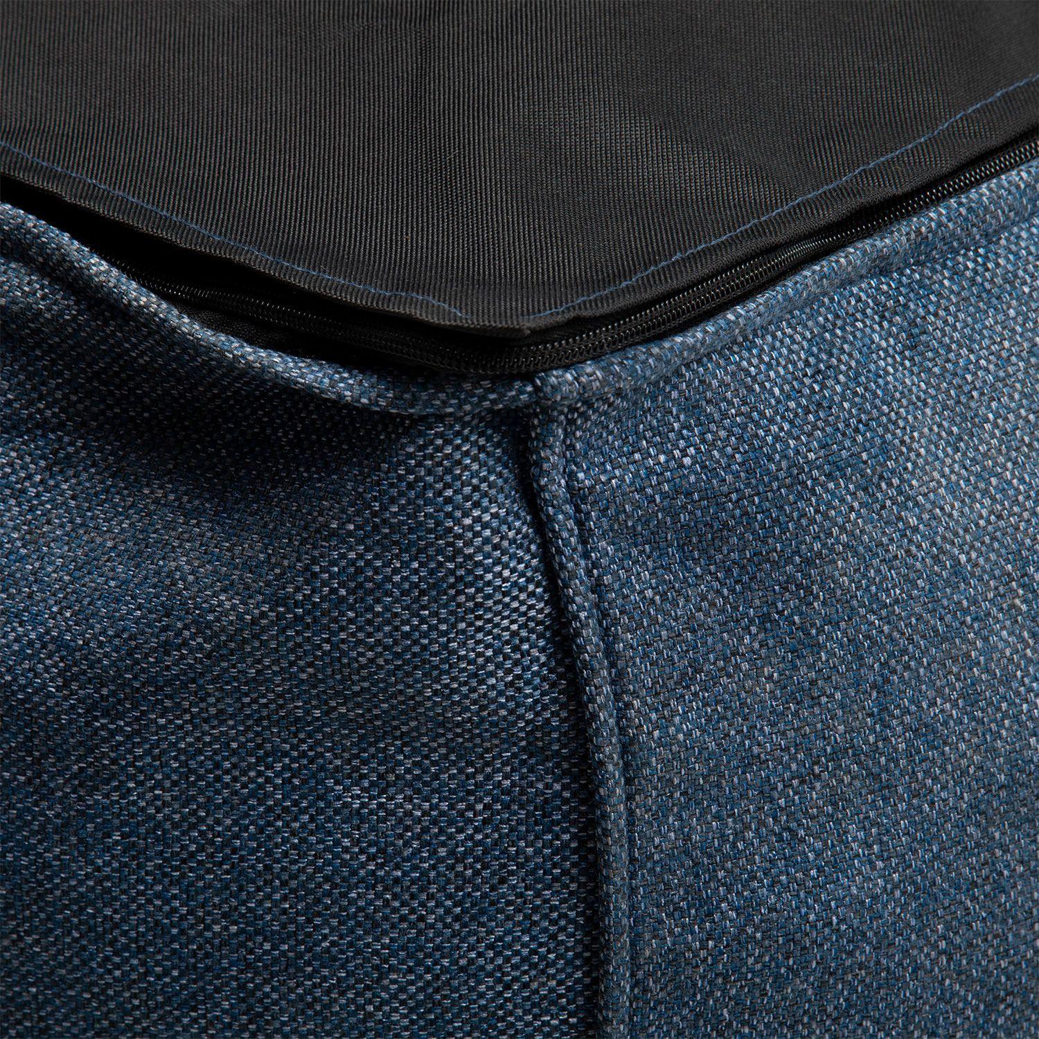 Sofá Pouf / Puff Azul Largo Con Respaldo Relan-6