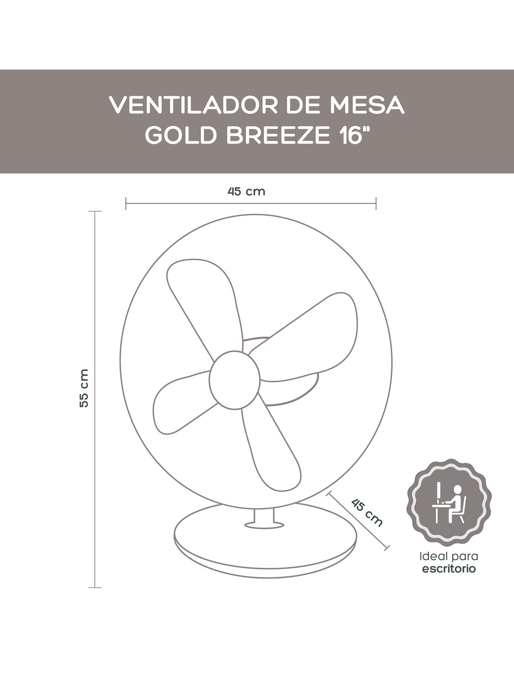 Ventilador de Mesa Relan Gold Breeze Para Escritorio 16"-2