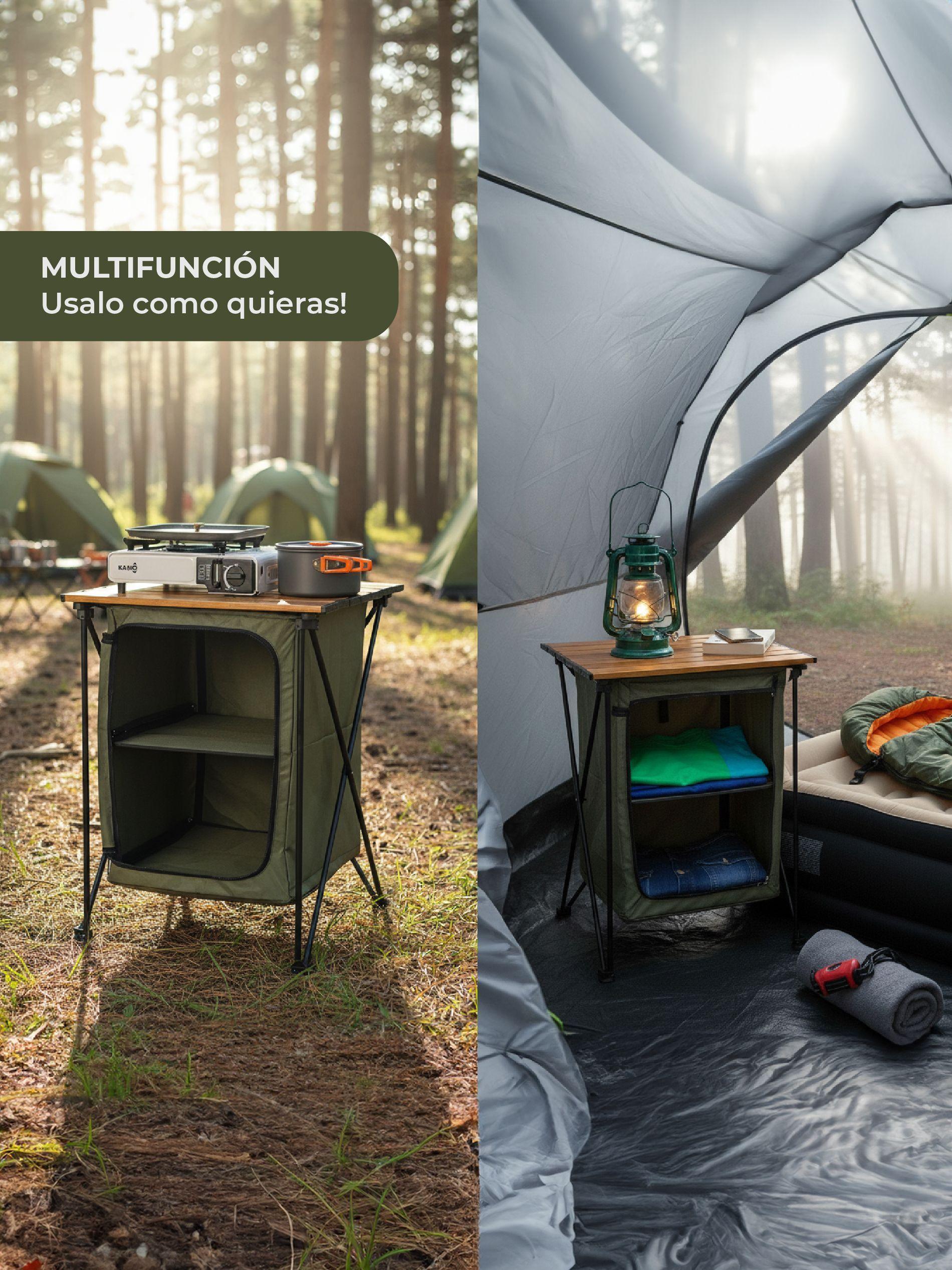 Mesa Plegable de Camping Kano y Armario Organizador 2 en 1-2
