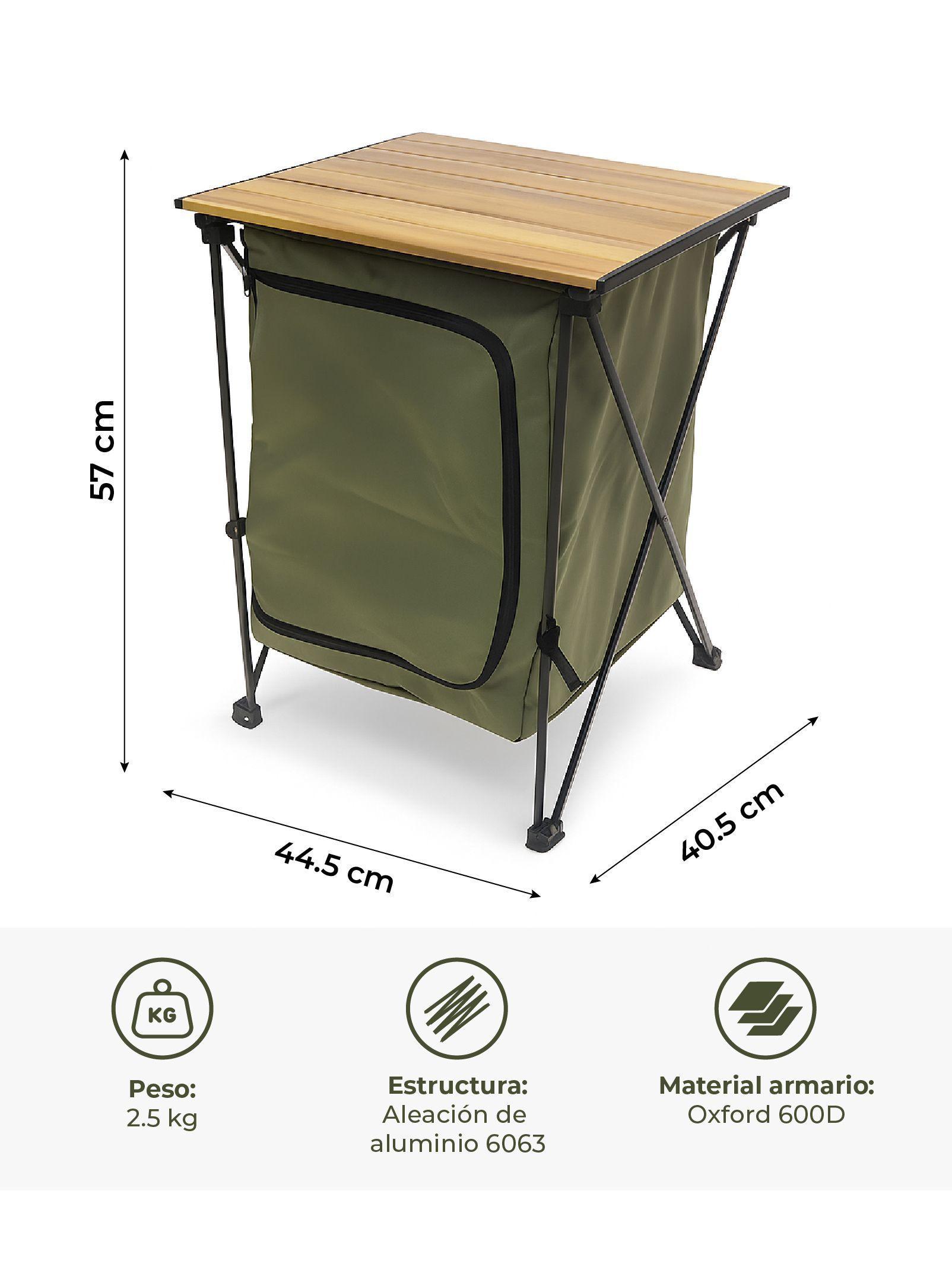 Mesa Plegable de Camping Kano y Armario Organizador 2 en 1-4