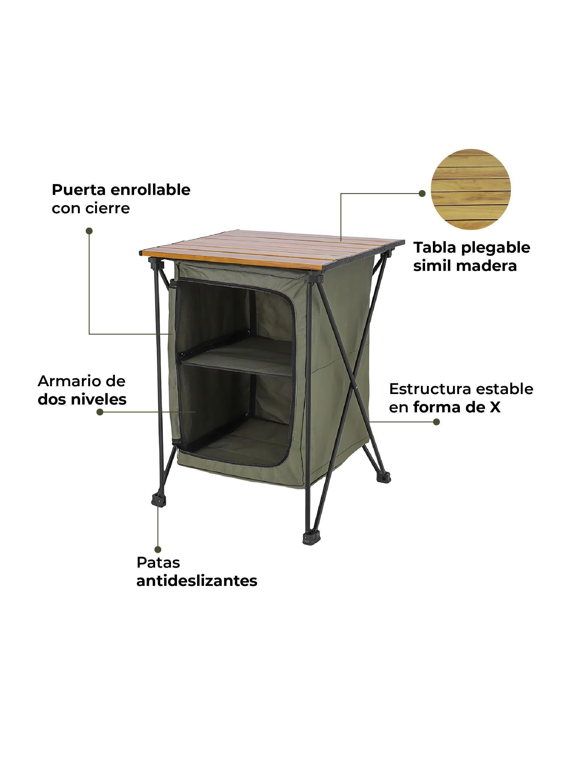 Mesa Plegable de Camping Kano y Armario Organizador 2 en 1-5