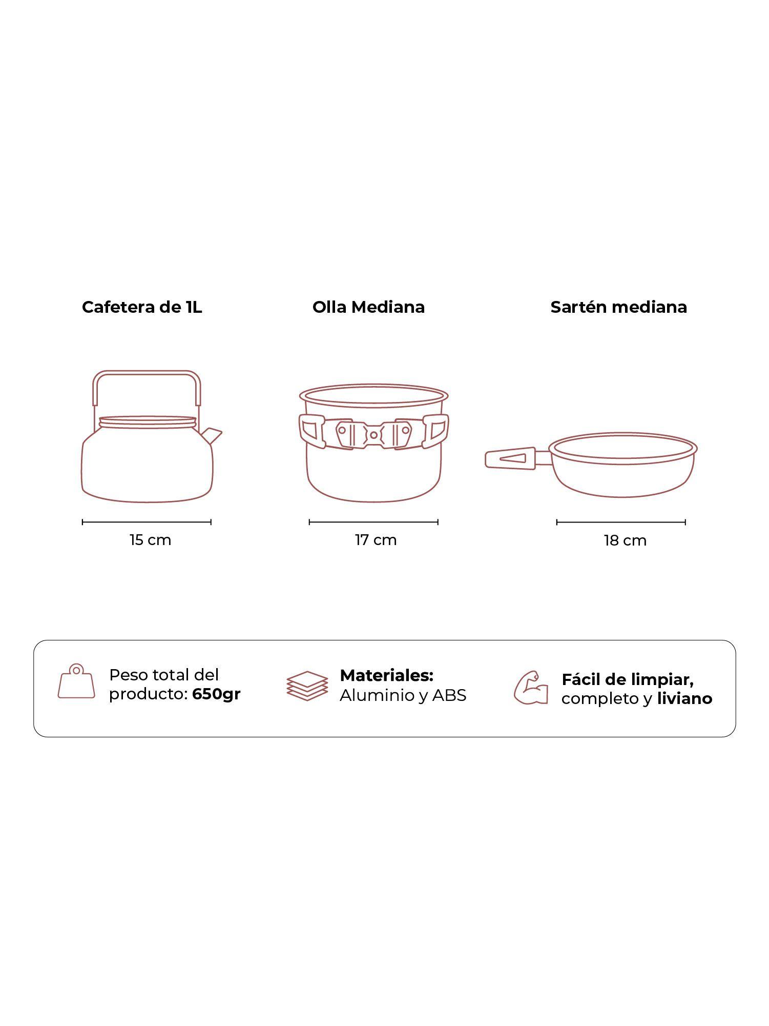 Set de Ollas Para Camping Kano Portatil Cocina Outdoor-2