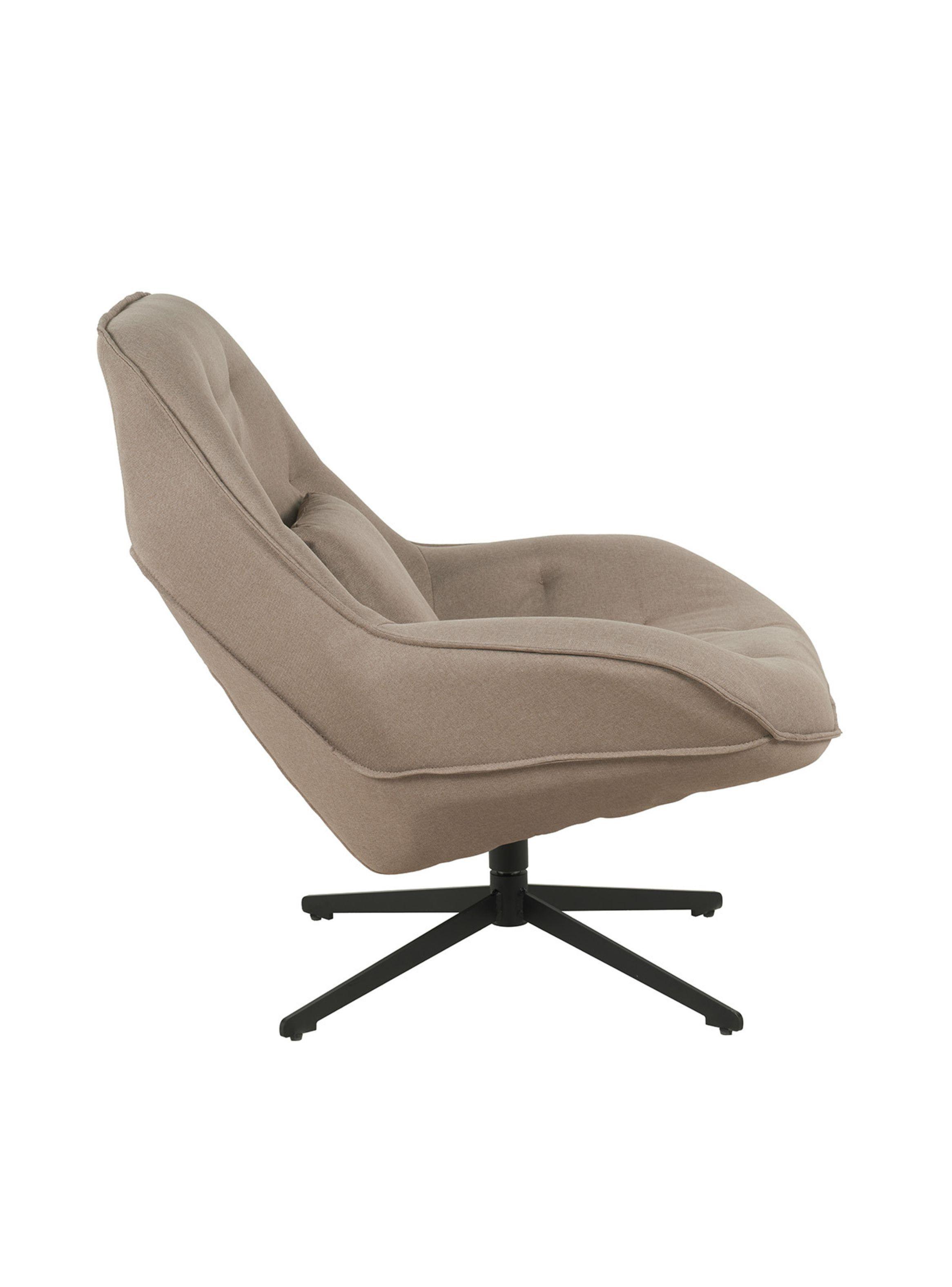 Sitial Giratorio Cherry Relan Diseño Capitoné Tapizado en Lino Color Beige-4
