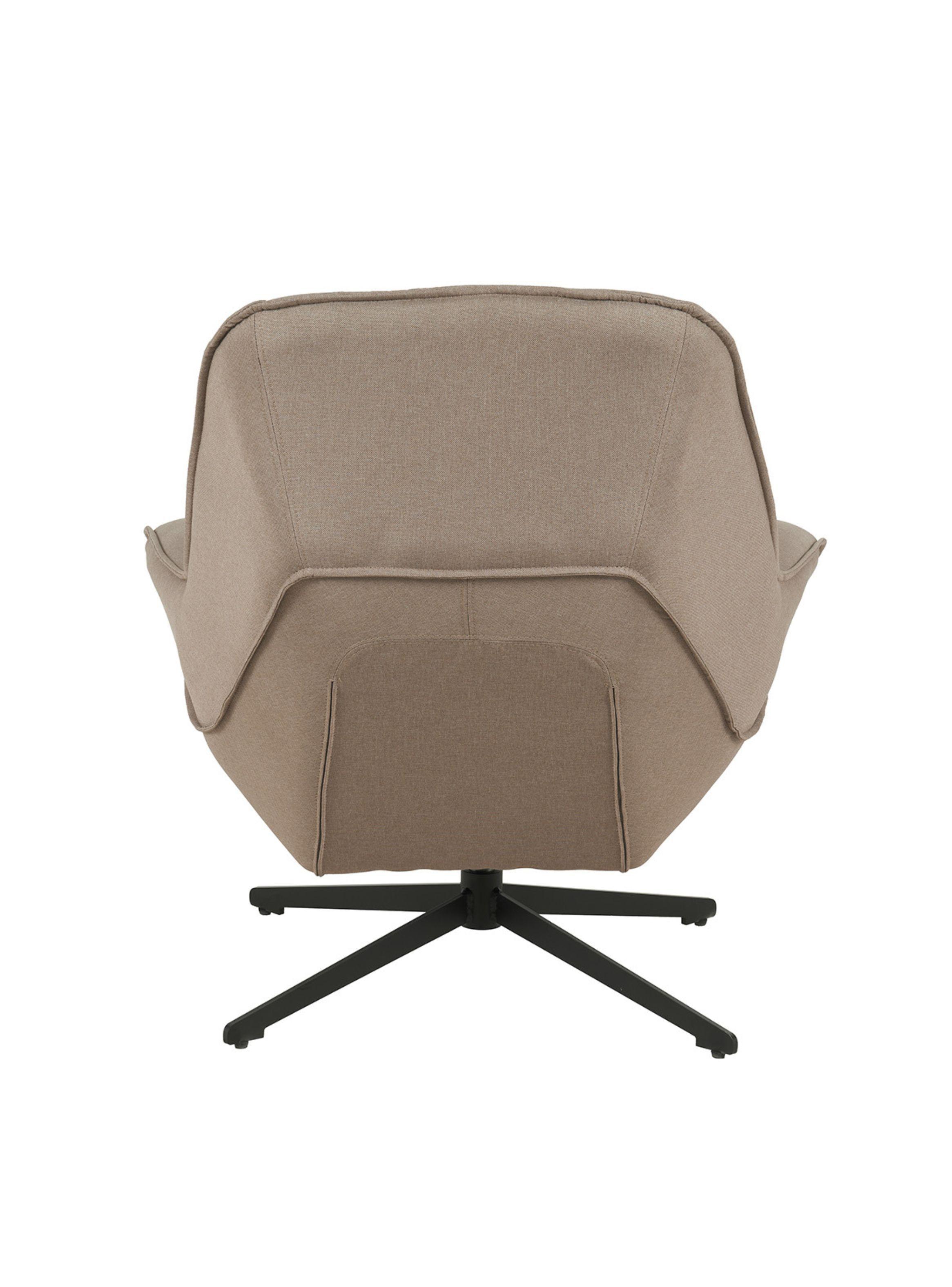 Sitial Giratorio Cherry Relan Diseño Capitoné Tapizado en Lino Color Beige-6