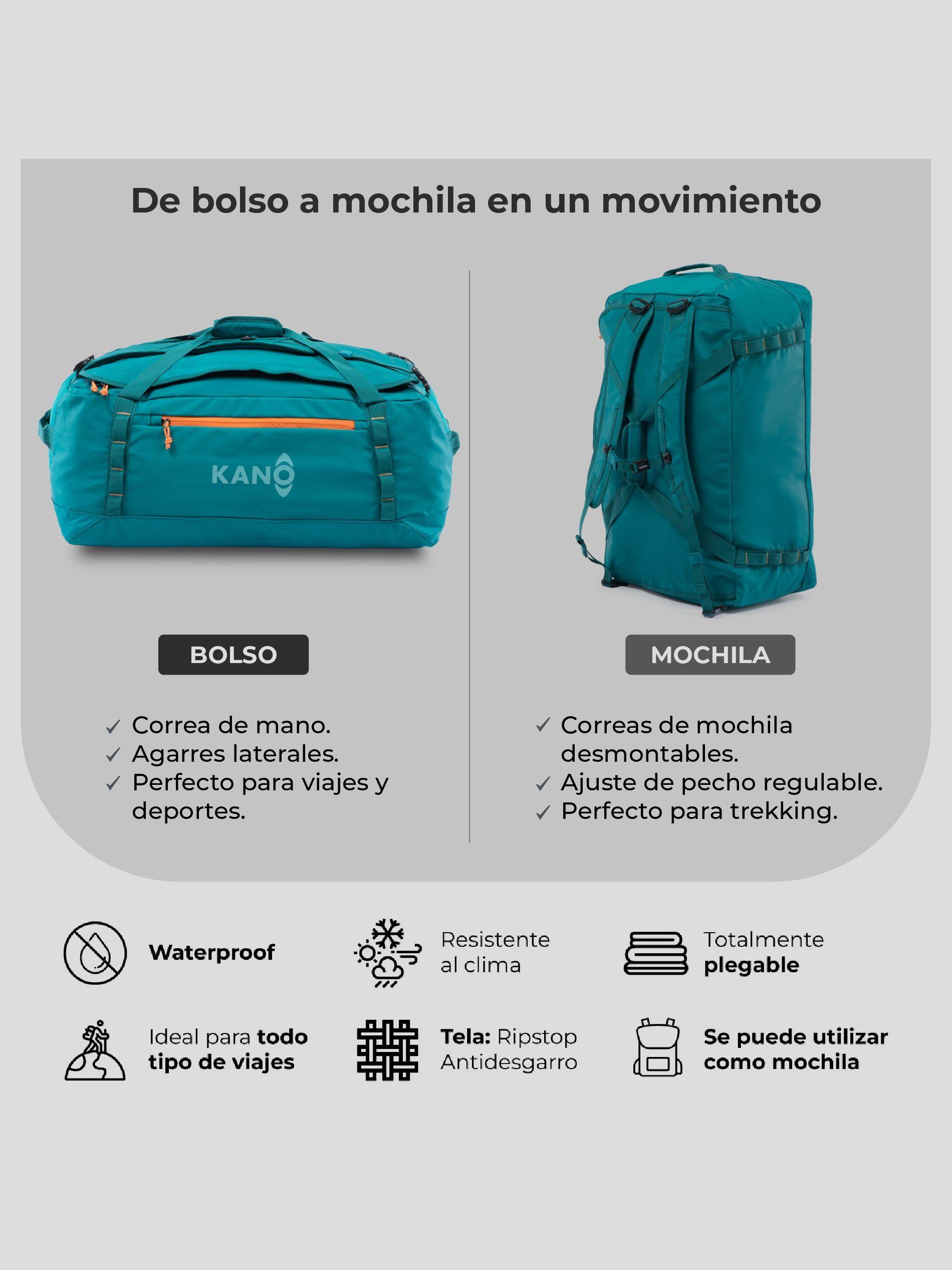 Bolso Mochila Impermeable 80L Kano Roy Bolso de Viaje Verde-4