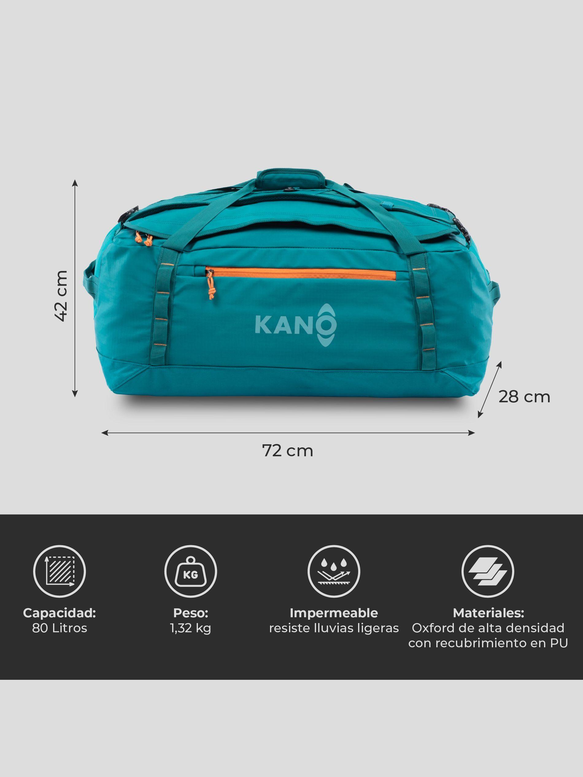Bolso Mochila Impermeable 80L Kano Roy Bolso de Viaje Verde-5