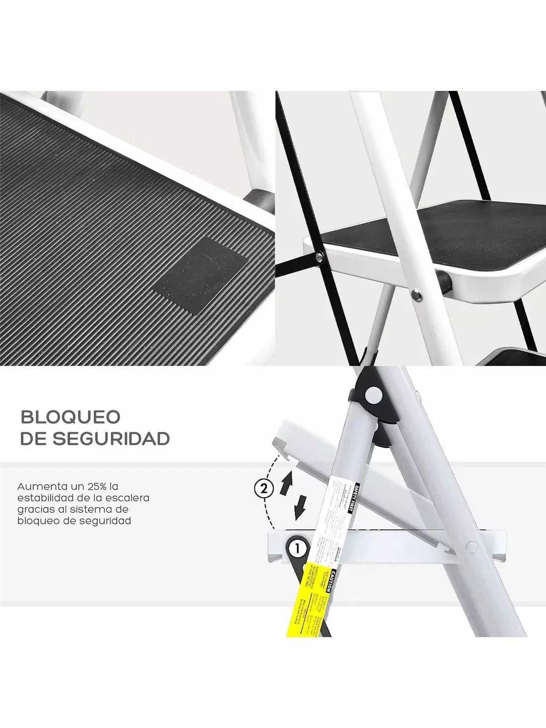 Escalera Plegable Halten de Acero 5 Peldaños-4