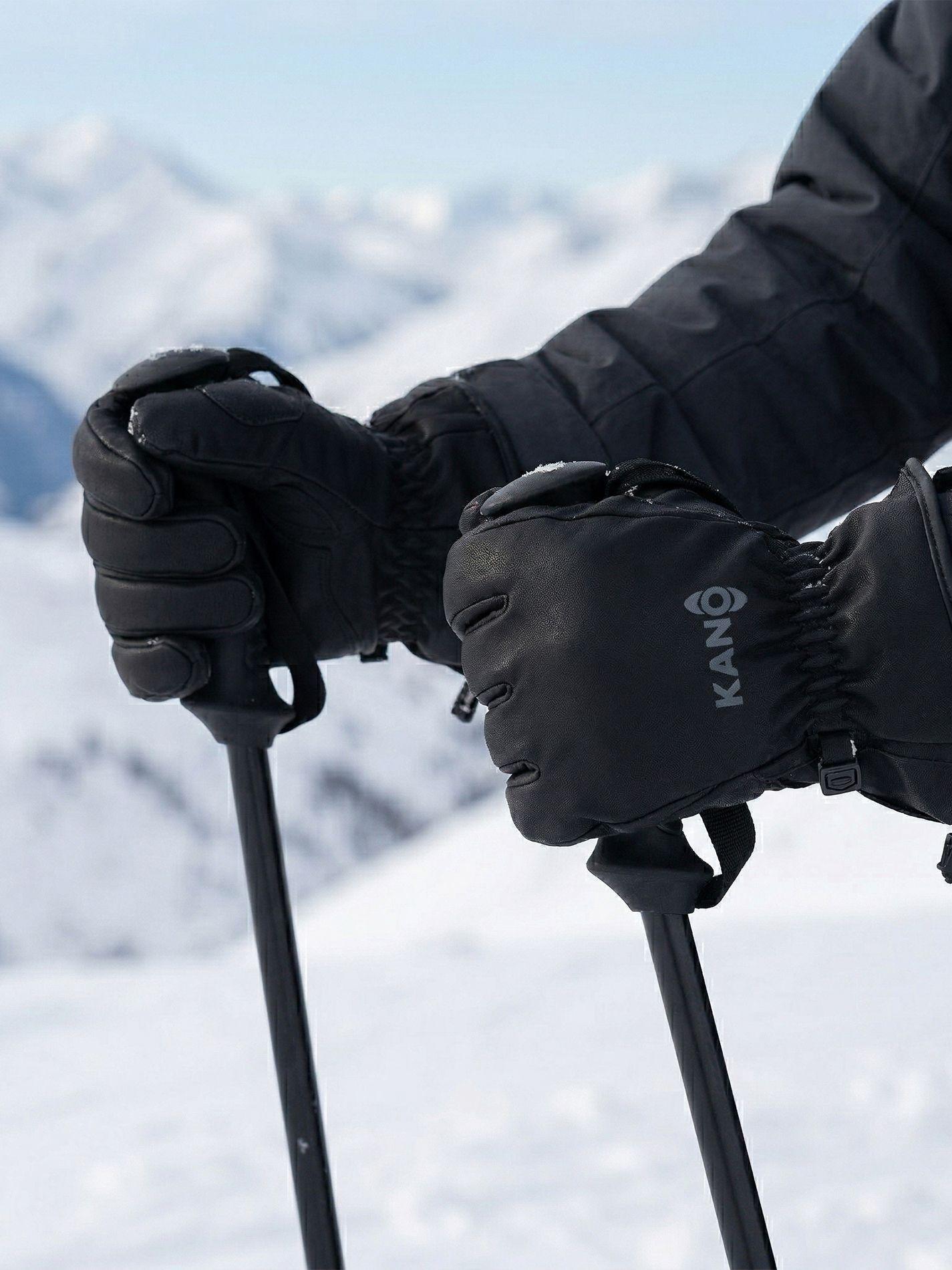 Guantes Nieve Simil Cuero Kano Aysen Impermeables Ski Snowboard-1