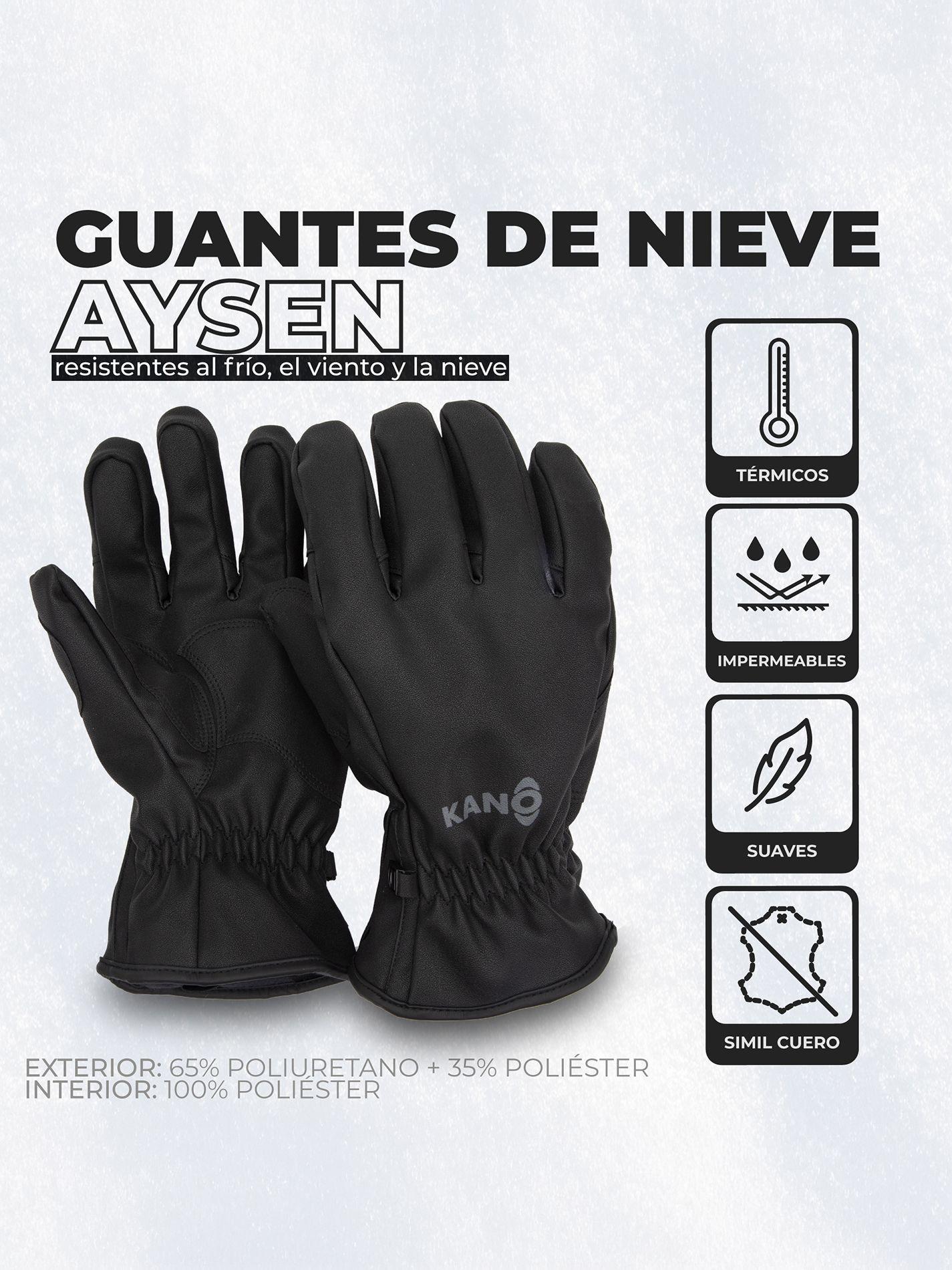 Guantes Nieve Simil Cuero Kano Aysen Impermeables Ski Snowboard-8