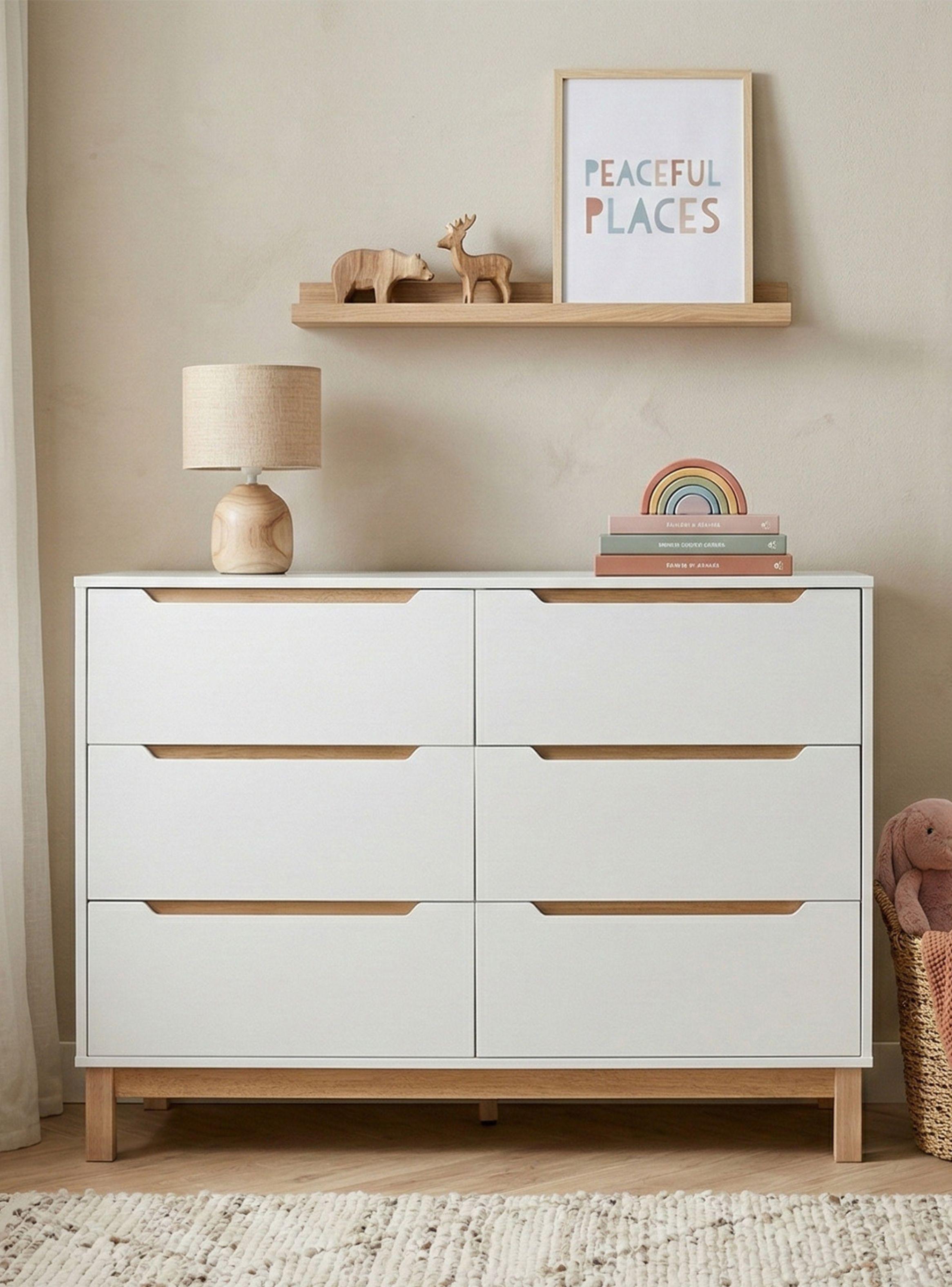 Cómoda Cajonera Isla Relan con 6 Cajones Simil Madera -1