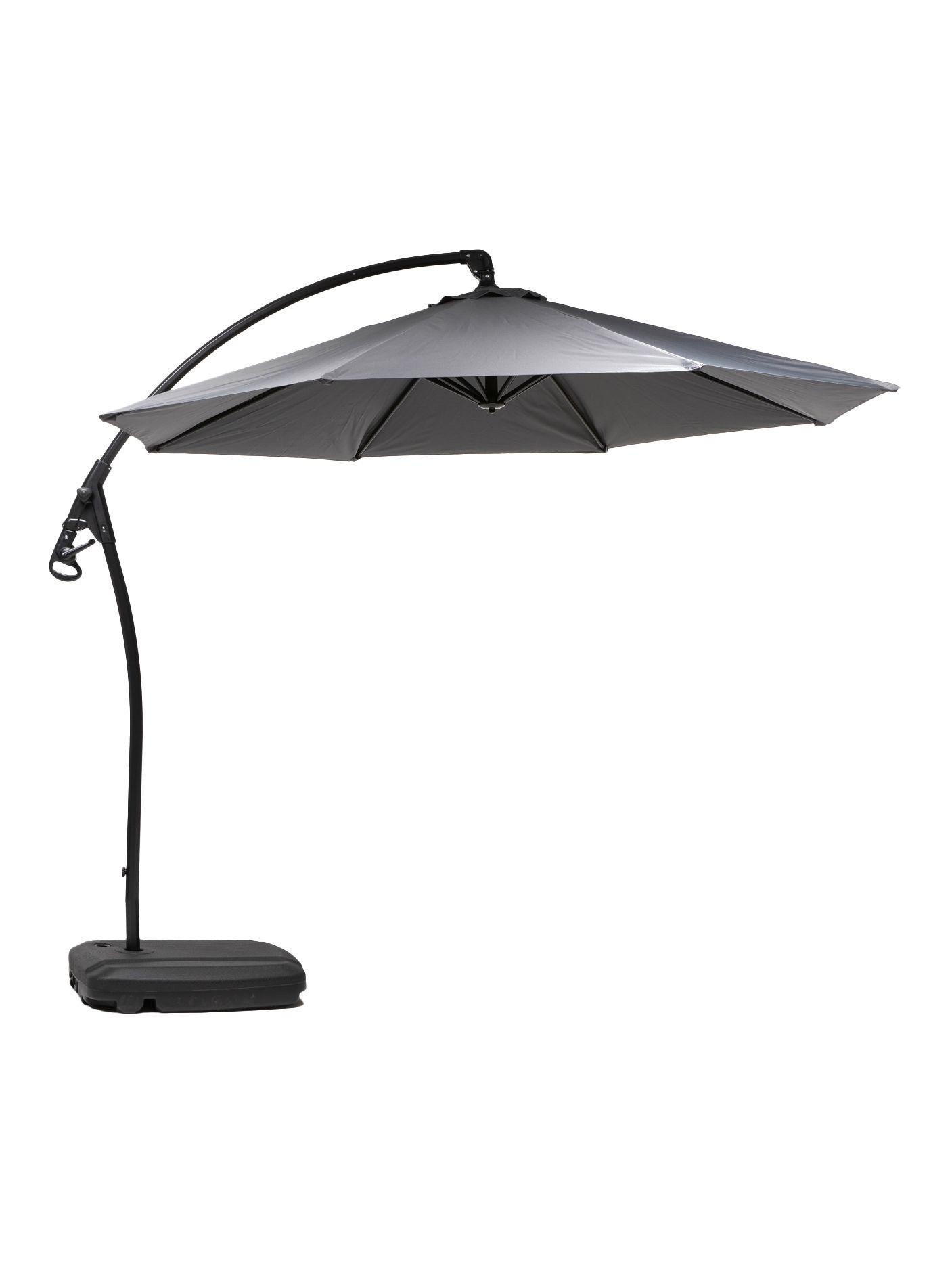 Quitasol Lateral Con Base Relan Gris 300 cm Manivela-0