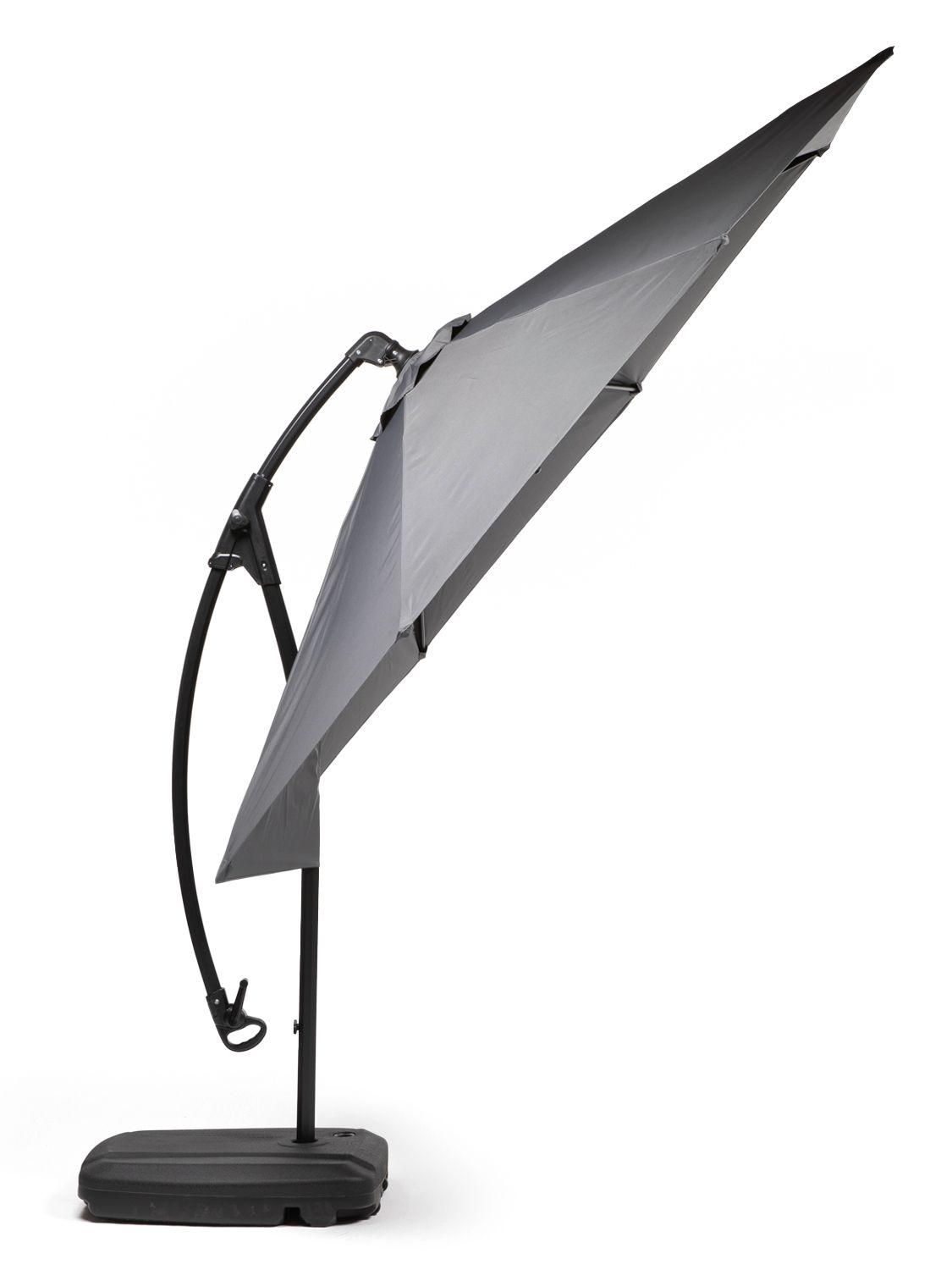 Quitasol Lateral Con Base Relan Gris 300 cm Manivela-1