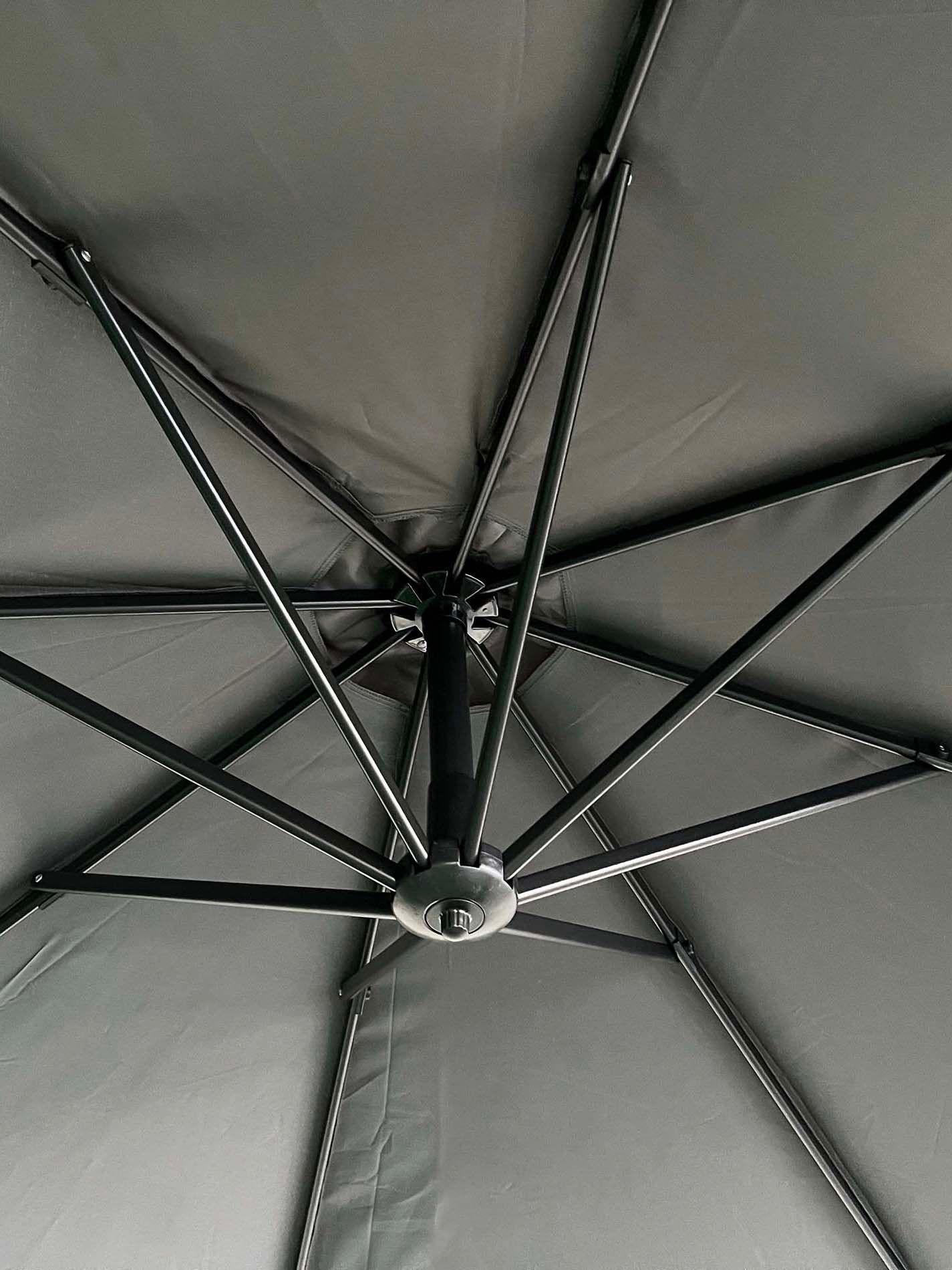 Quitasol Lateral Con Base Relan Gris 300 cm Manivela-8