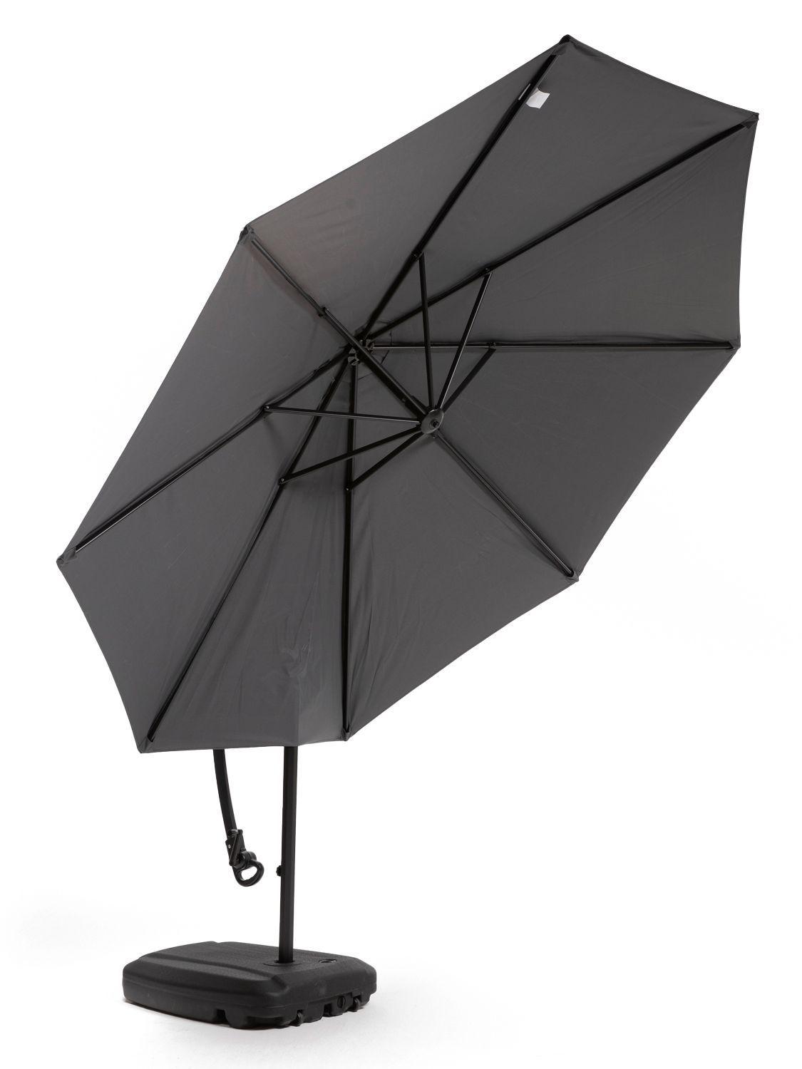 Quitasol Lateral Con Base Relan Gris 300 cm Manivela-3