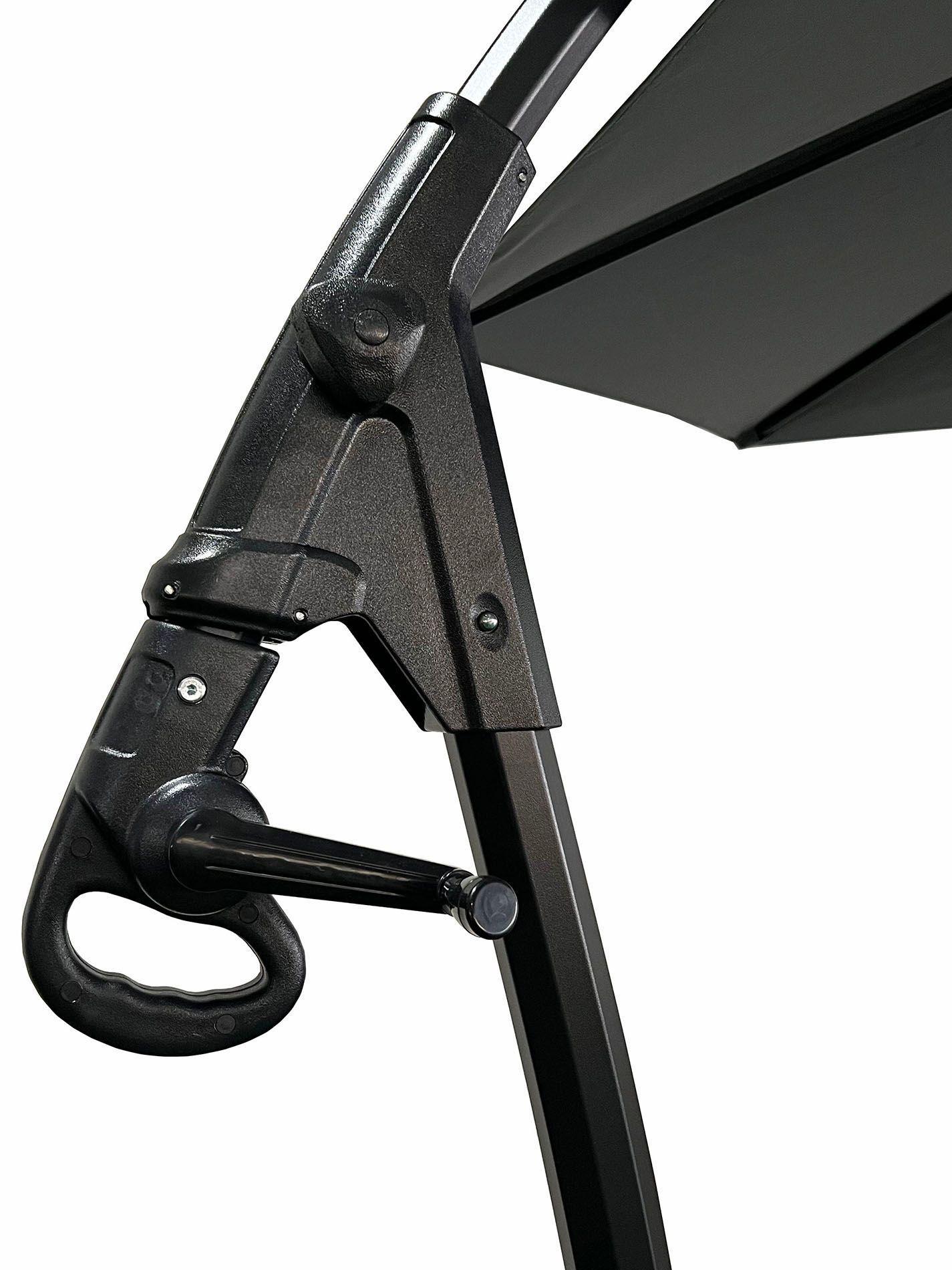 Quitasol Lateral Con Base Relan Gris 300 cm Manivela-6