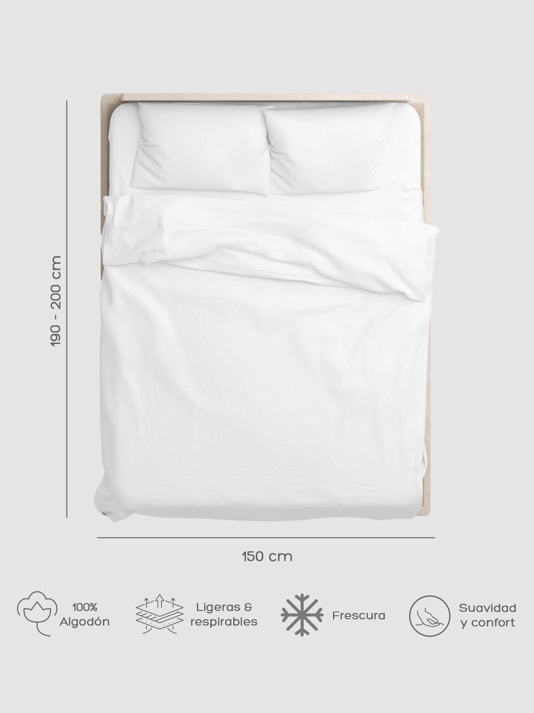 Juego de Sabanas Queen / Sábanas Blancas Relan 300 Hilos Algodón-1