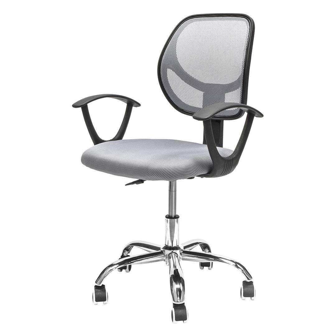 Silla de Escritorio Ergonómica Top Living Gris con Base Cromada-3