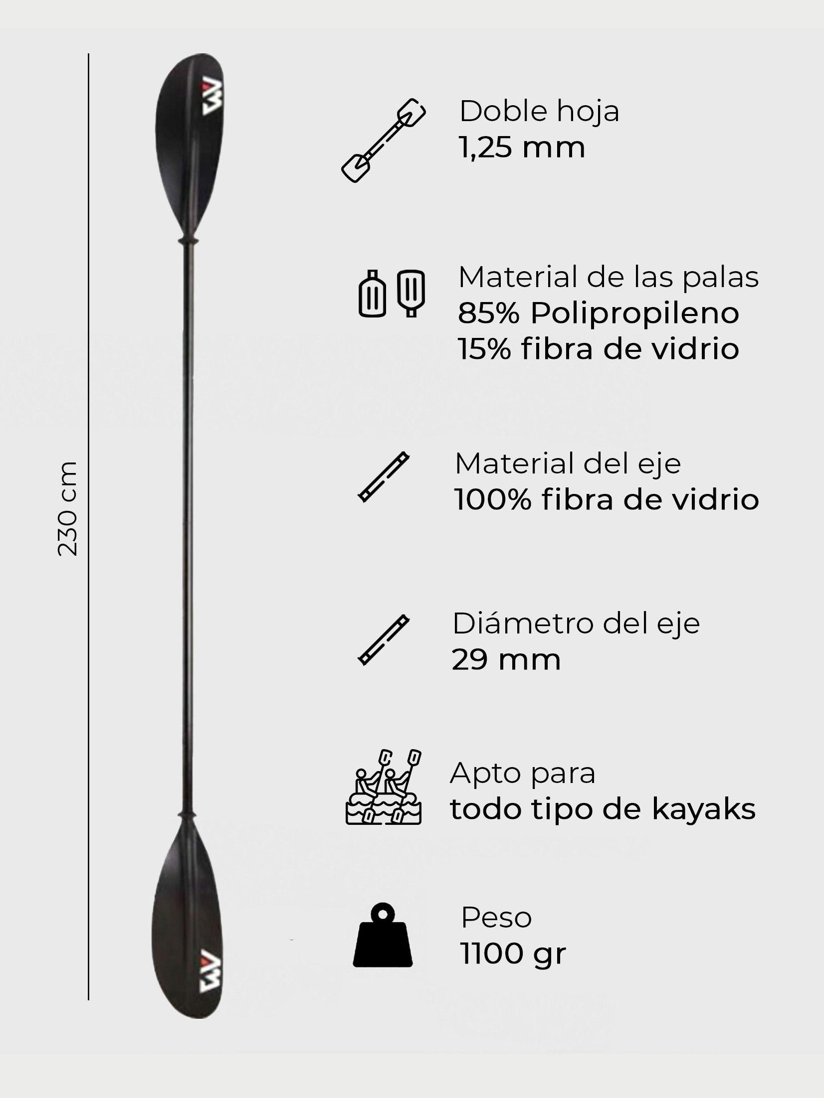 Remo Kayak KP-2 Fibra de vidrio-3