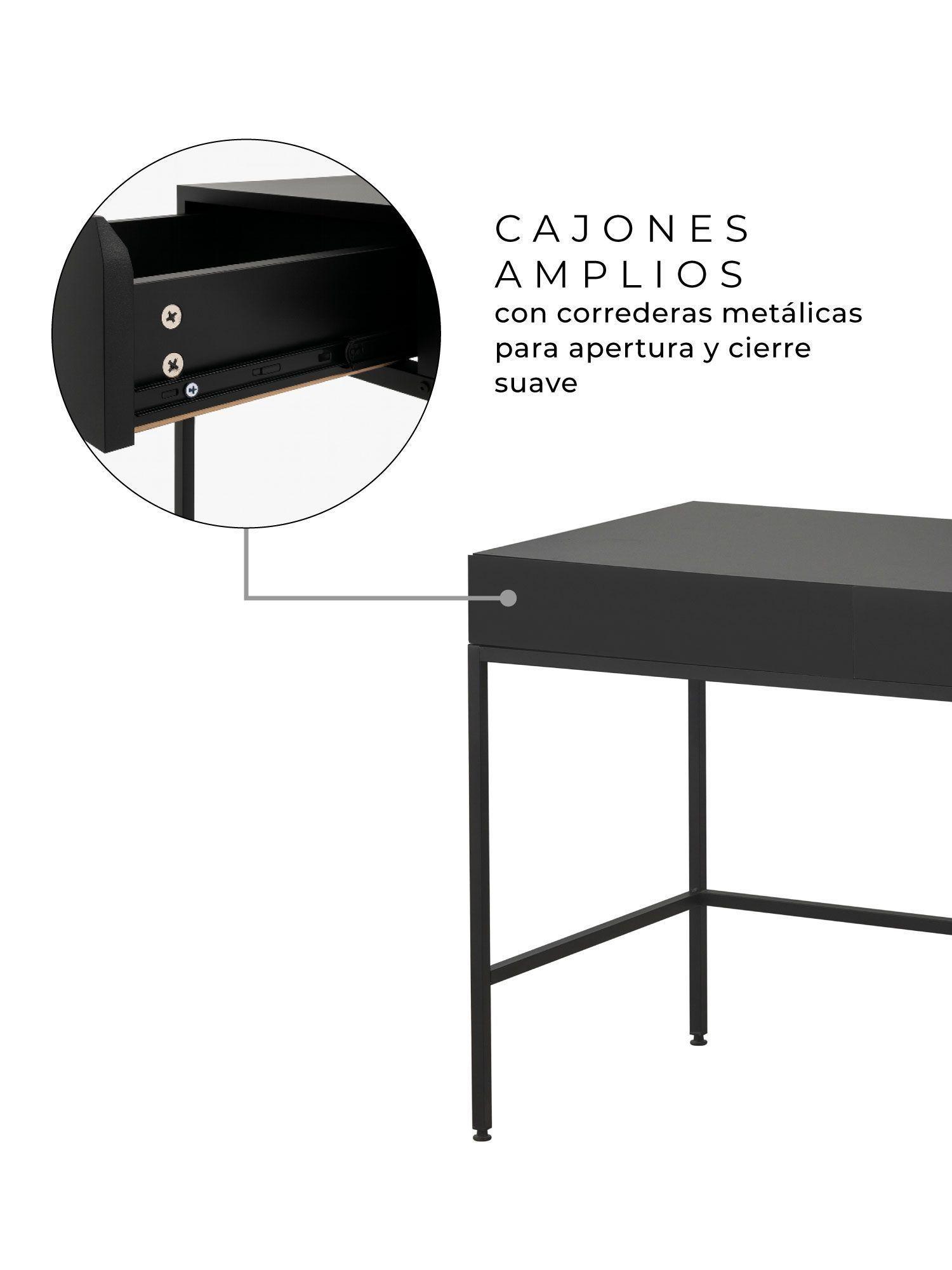 Escritorio Forge Relan Moderno Con 2 Cajones 120x60x78 cm-2