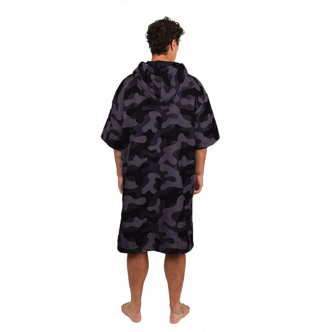 Poncho Cambiador de Surf Camo Negro Kano-2